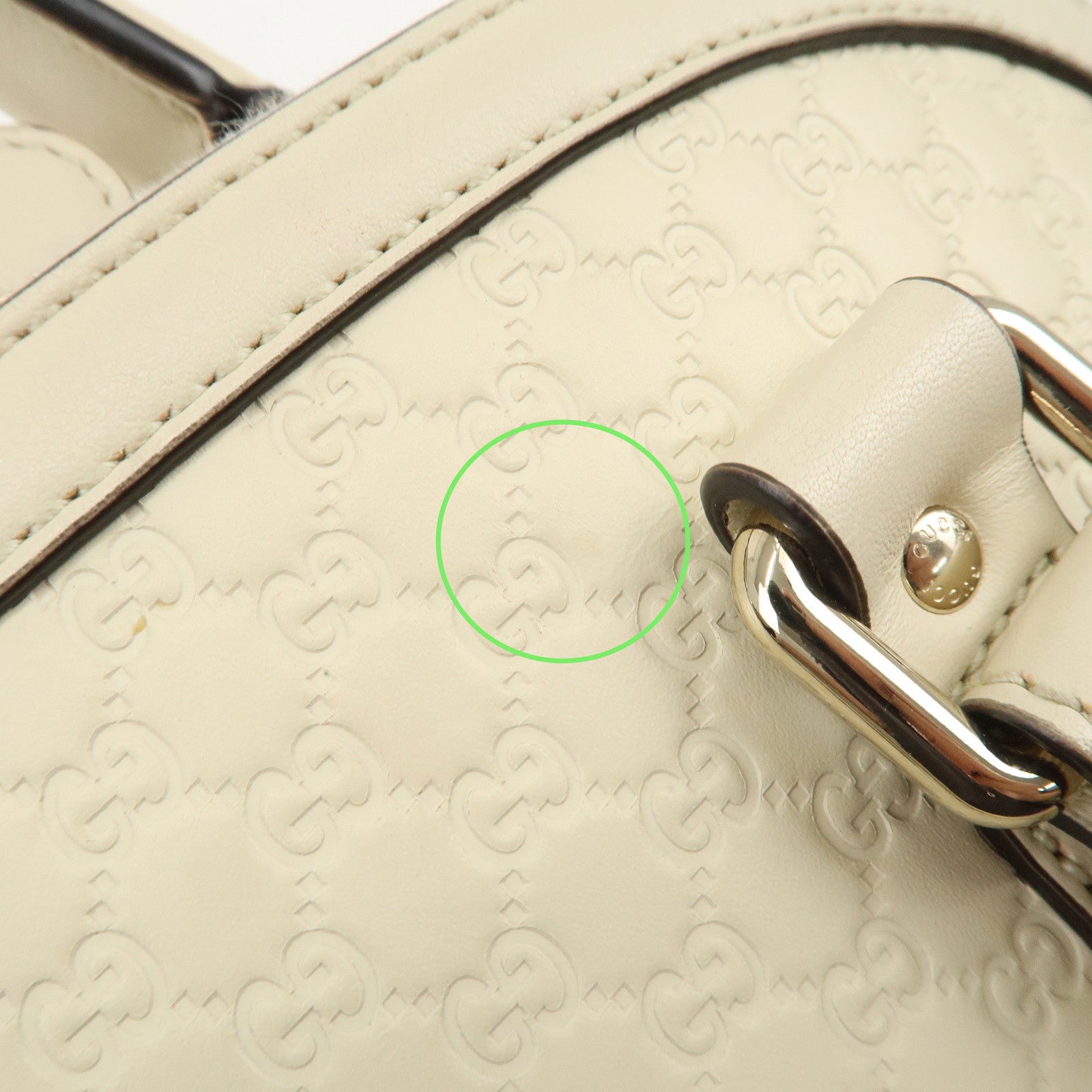 GUCCI Micro Guccissima Leather 2Way Bag Shoulder Bag Ivory 449663