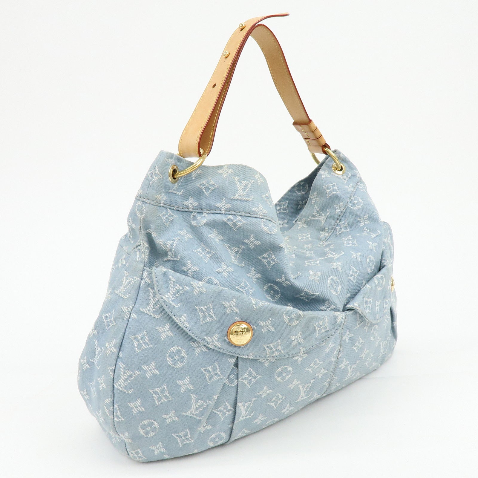 Louis Vuitton Monogram Denim Daily GM Shoulder Bag Blue M40492