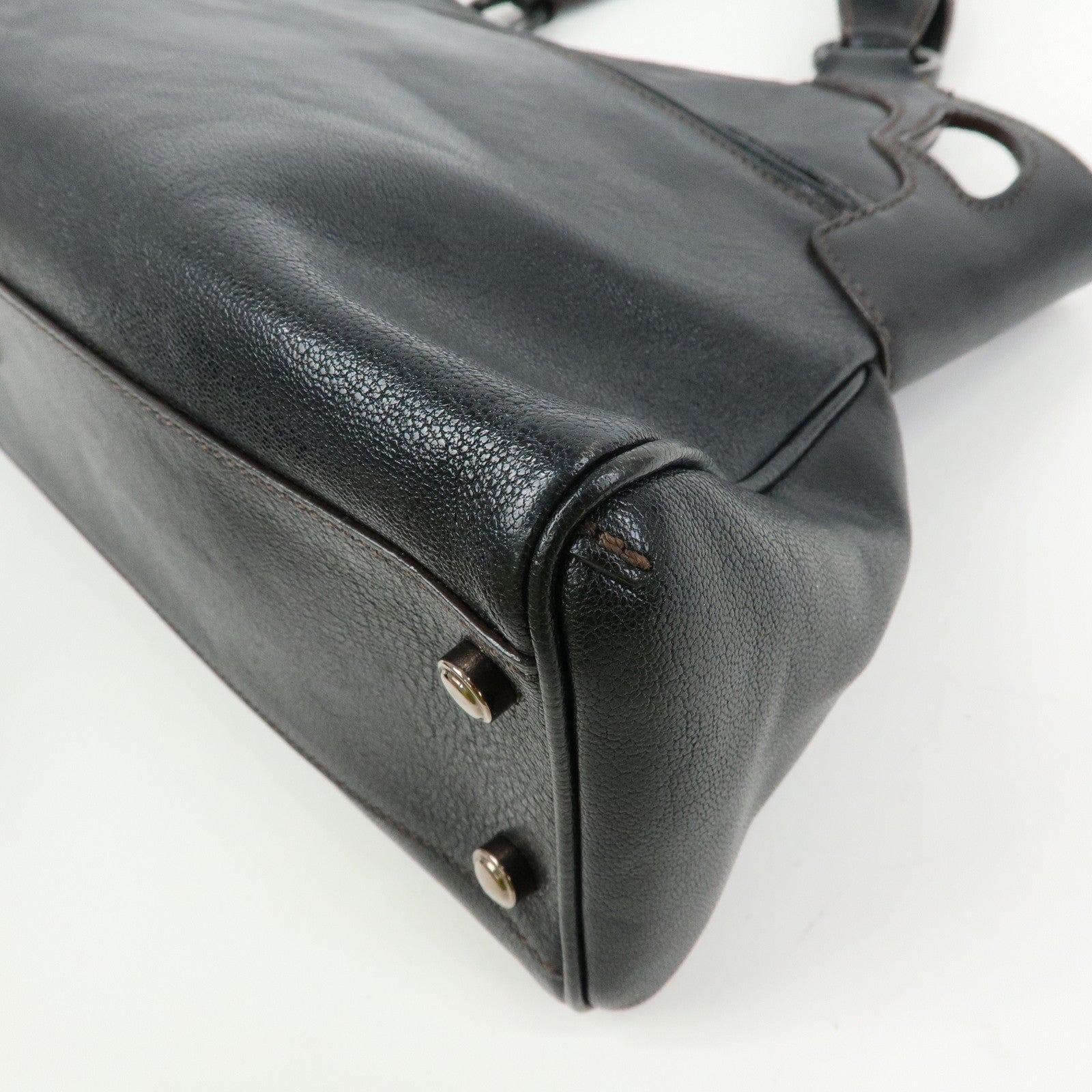 Cartier Marcello de Cartier Leather Hand Bag Tote Bag Black