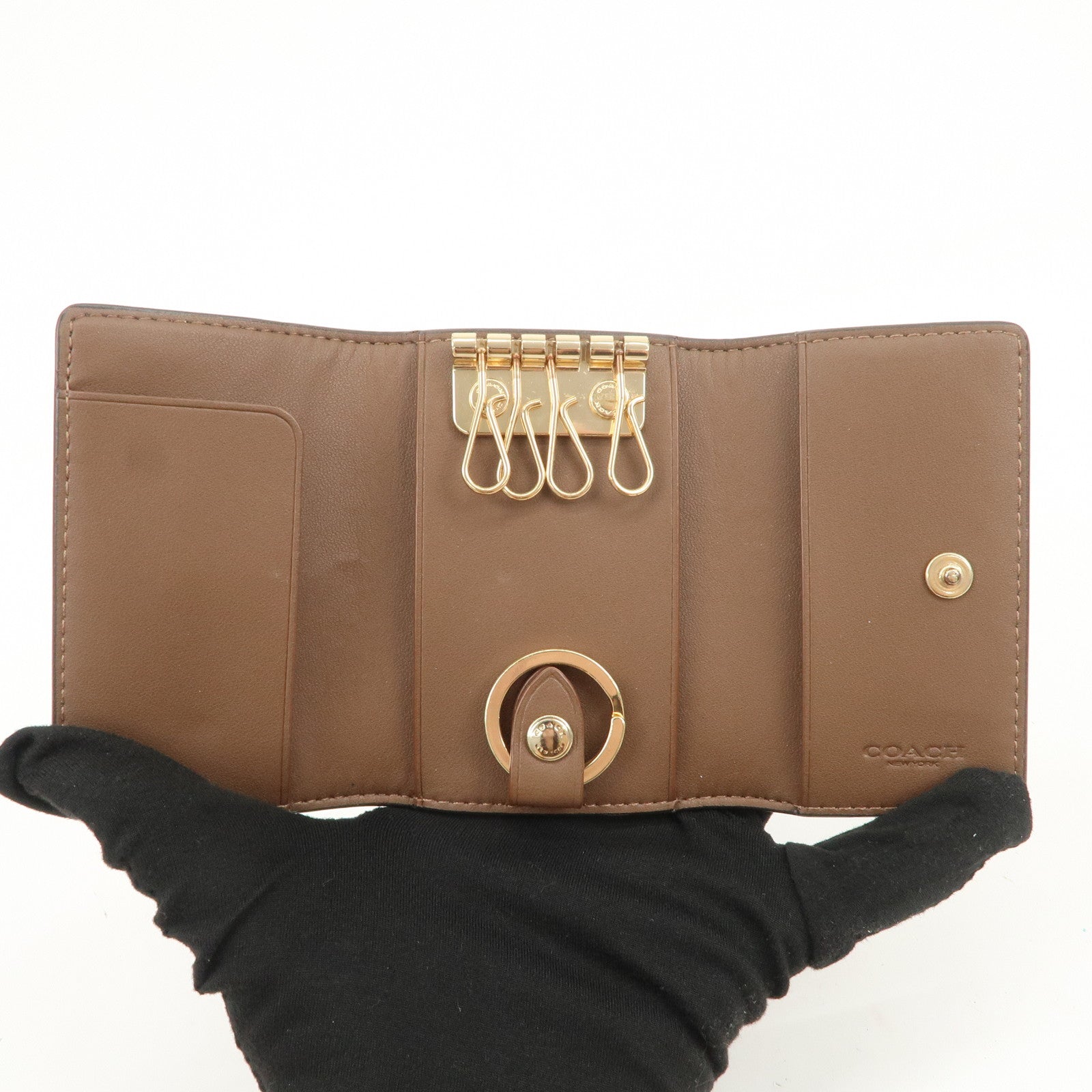 COACH Set Of 4 Card Case Coin Case Key Case Black Red Brown