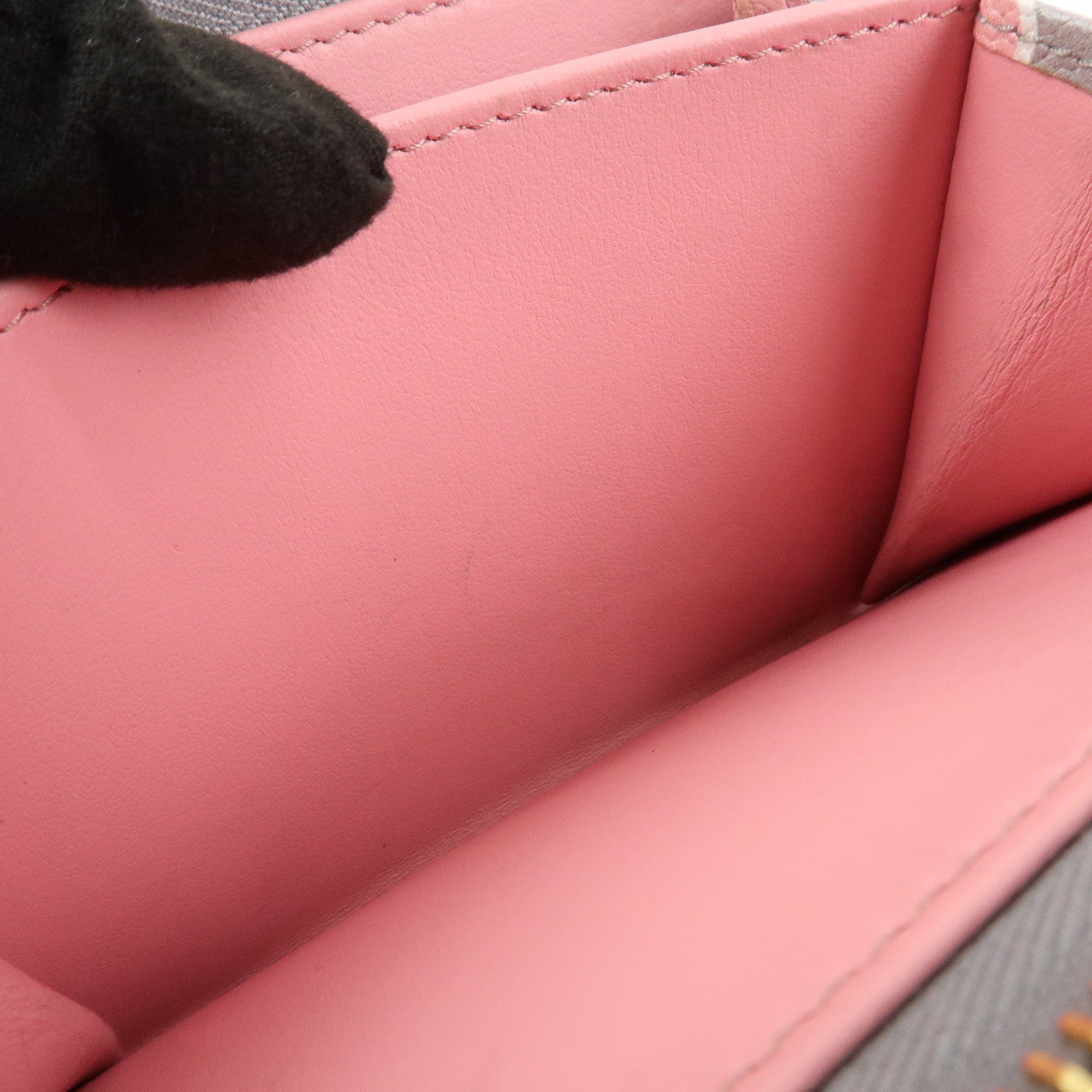 MIU MIU Leather Heart BI-fold Wallet Pink Gray Gold Hardware 5ML014 Used