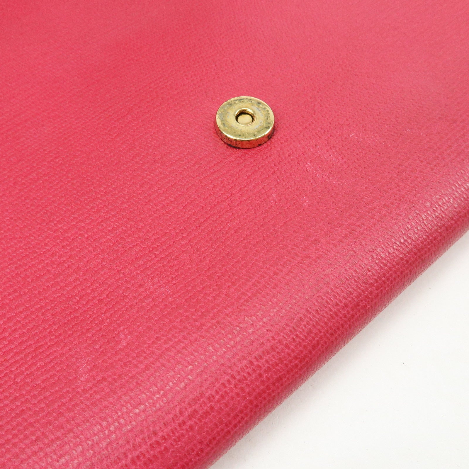SAINT LAURENT PARIS Y Line Leather Clutch Bag Pouch Pink 265701