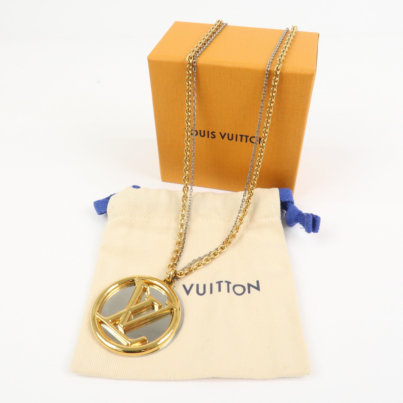 Louis Vuitton Collier Louise LV Initial Metal Necklace Gold M64281