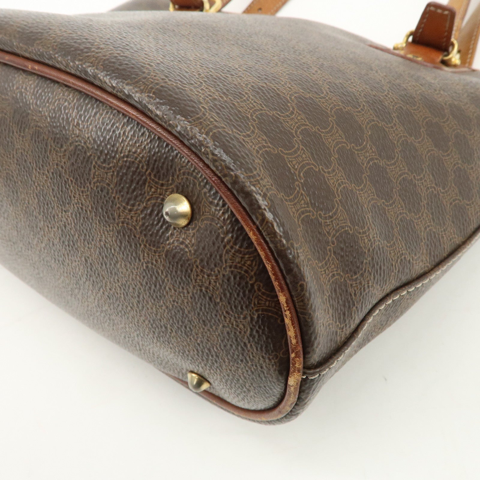 CELINE Macadam PVC Leather Tote Bag Shoulder Bag Brown