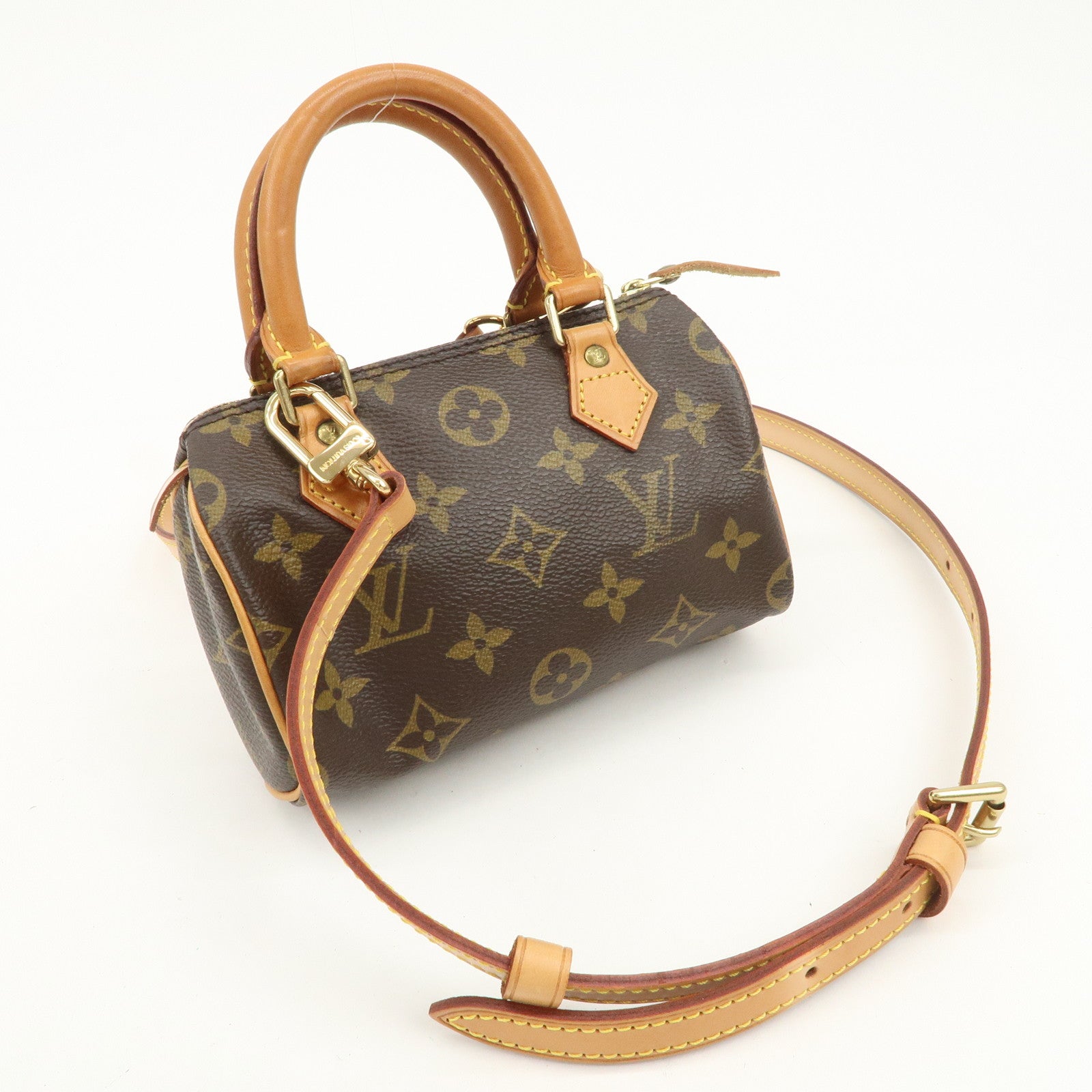 Louis Vuitton Monogram Mini Speedy Hand Bag Boston Bag Brown M41534