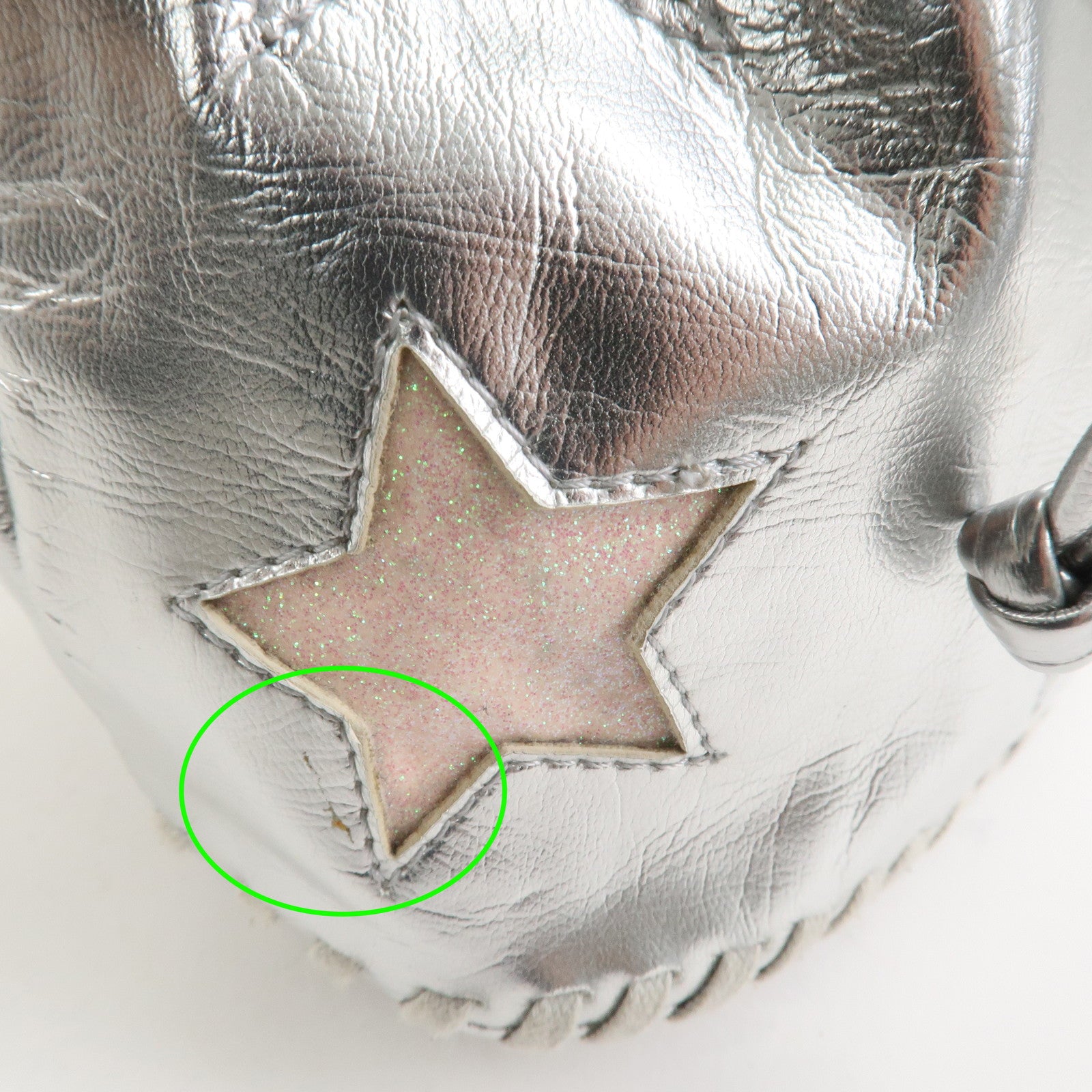 STELLA MCCARTNEY Imitation leather Shoulder Bag Silver Star Motif