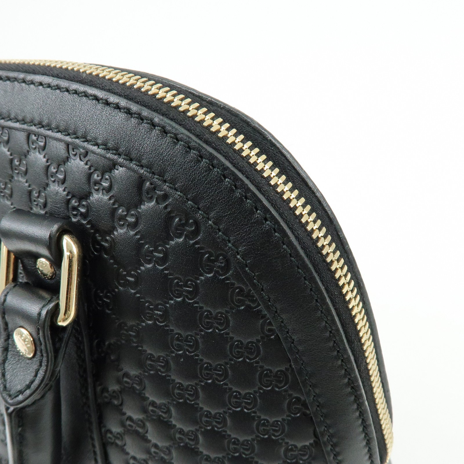 GUCCI Micro Guccissima Leather 2WAY Hand Shoulder Bag Black 449663