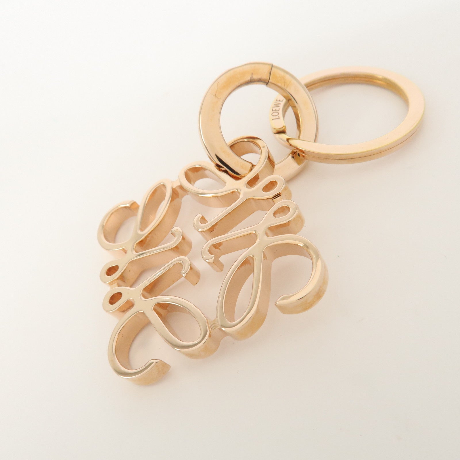 LOEW Anagram Metal Bag Charm Key Chain Gold
