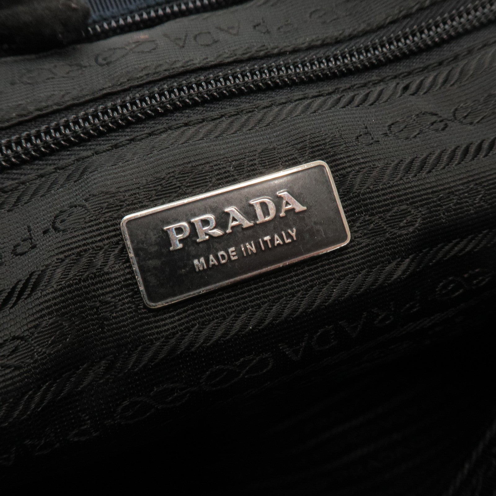 PRADA Triangle Logo Wool Leather Tote Bag Hand Bag Purple