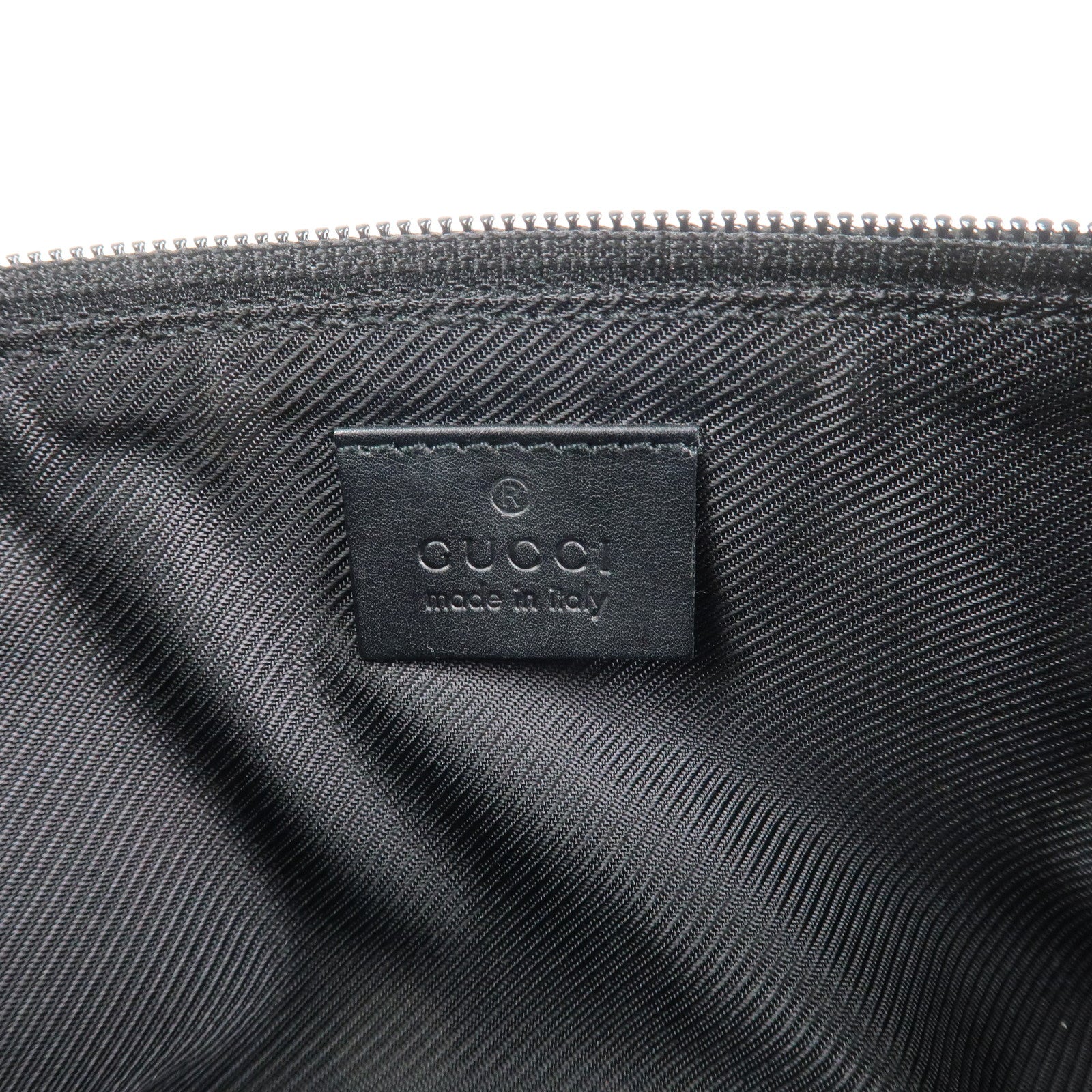 GUCCI GG Canvas Leather Accessory Pouch Hand Bag Black 039.1103 Used