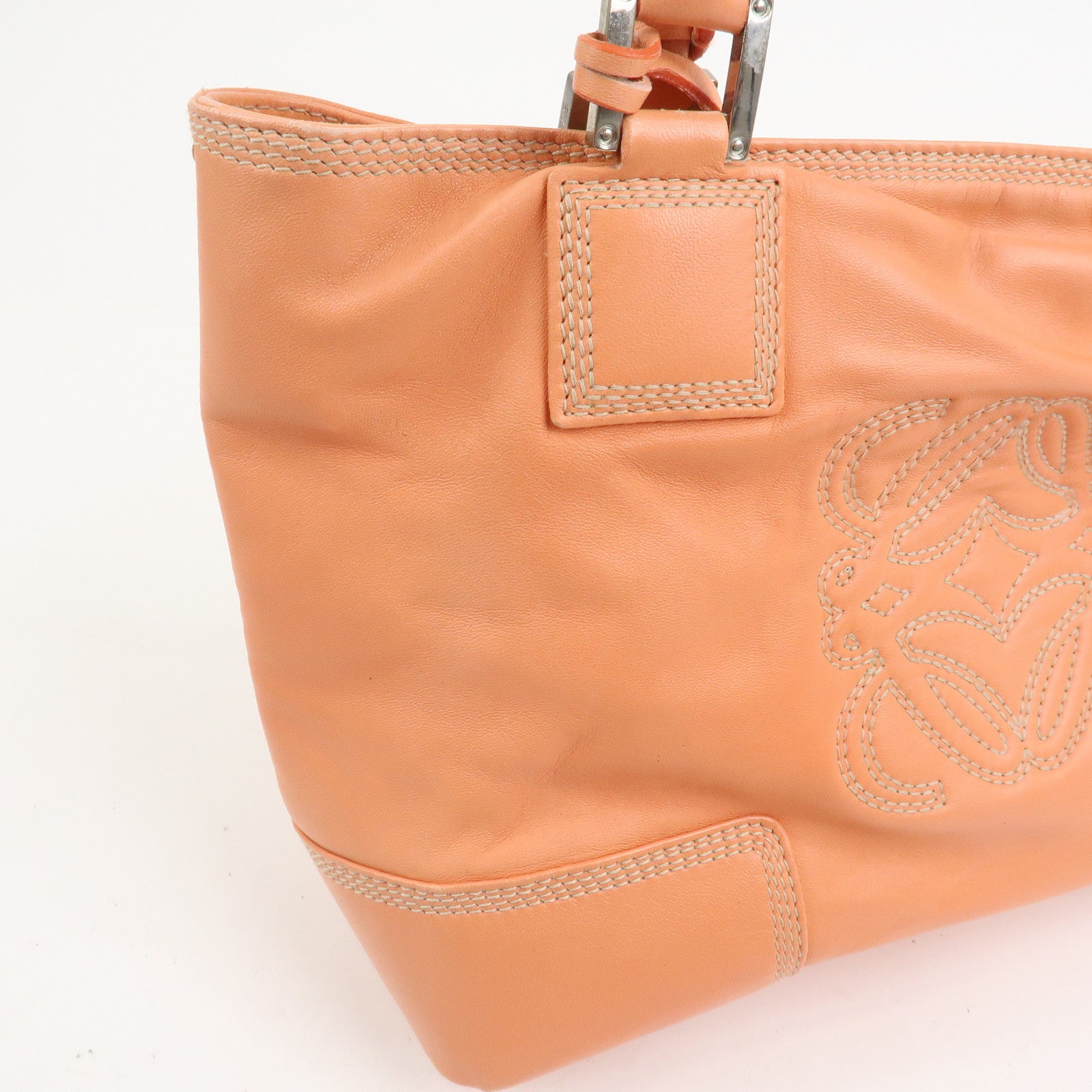 LOEWE Anagram Nappa Leather Hand Bag Tote Bag Pink