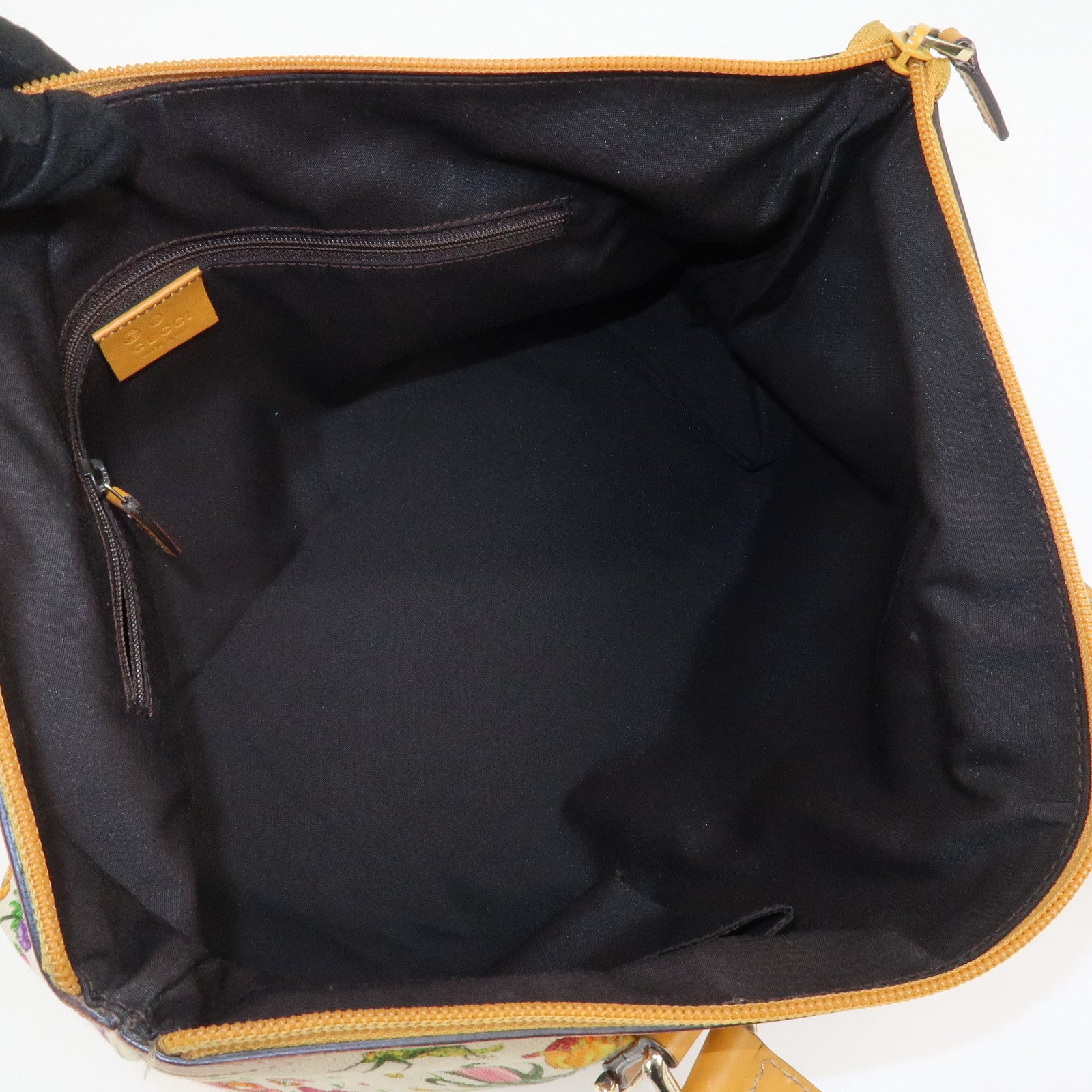 GUCCI Abbey Canvas Leather Tote Bag Shoulder Bag Flora 272399