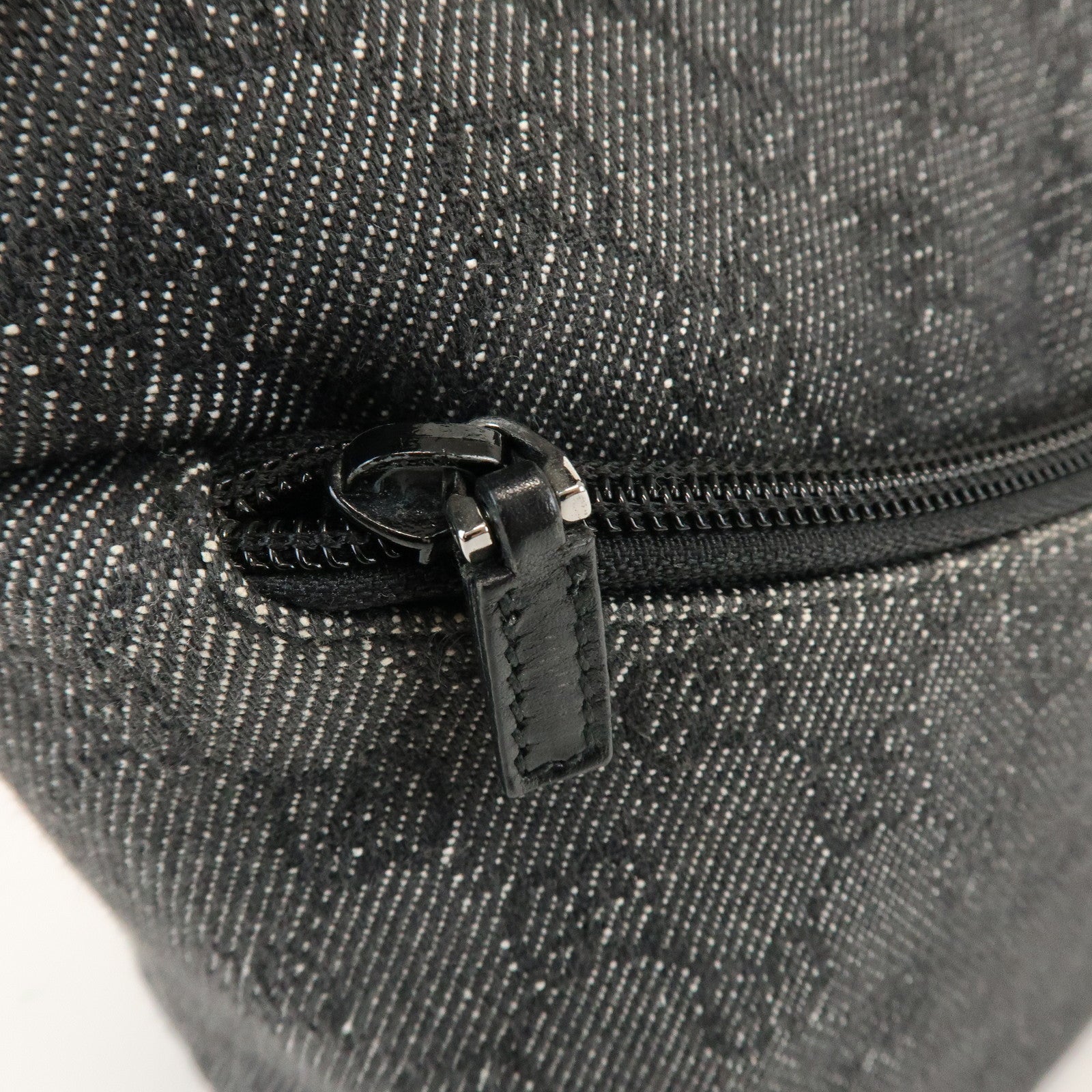 GUCCI GG Denim Leather Shoulder Bag Hand Bag Black 105649