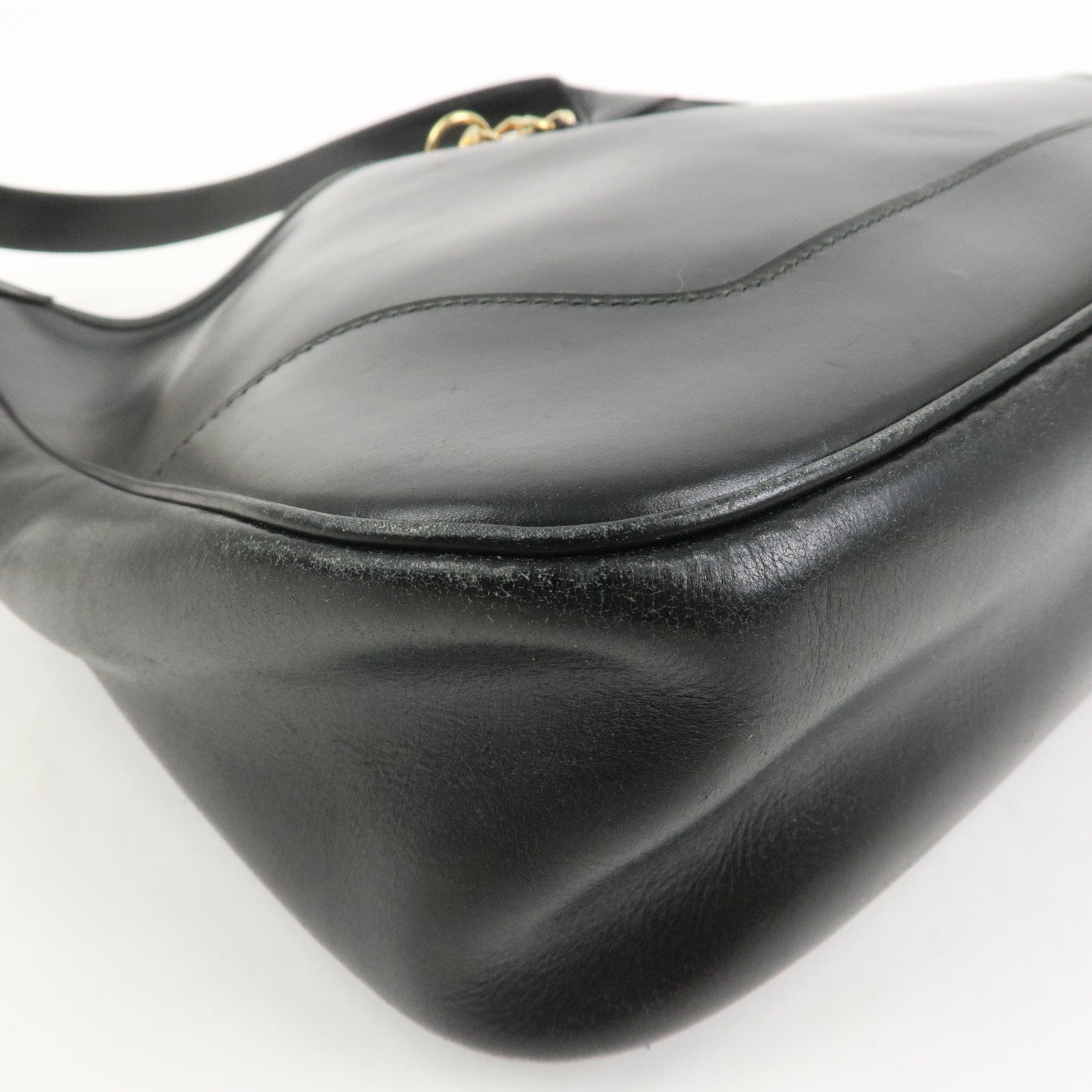 HERMES Trim 31 Courchevel Leather 〇J Stamped Shoulder Bag Balck