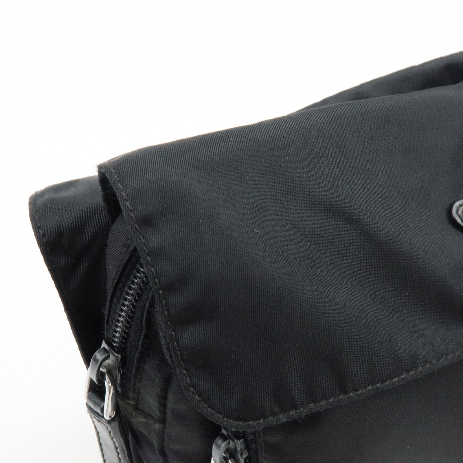 PRADA Triangle Logo Nylon Shoulder Bag Crossbody Bag Black