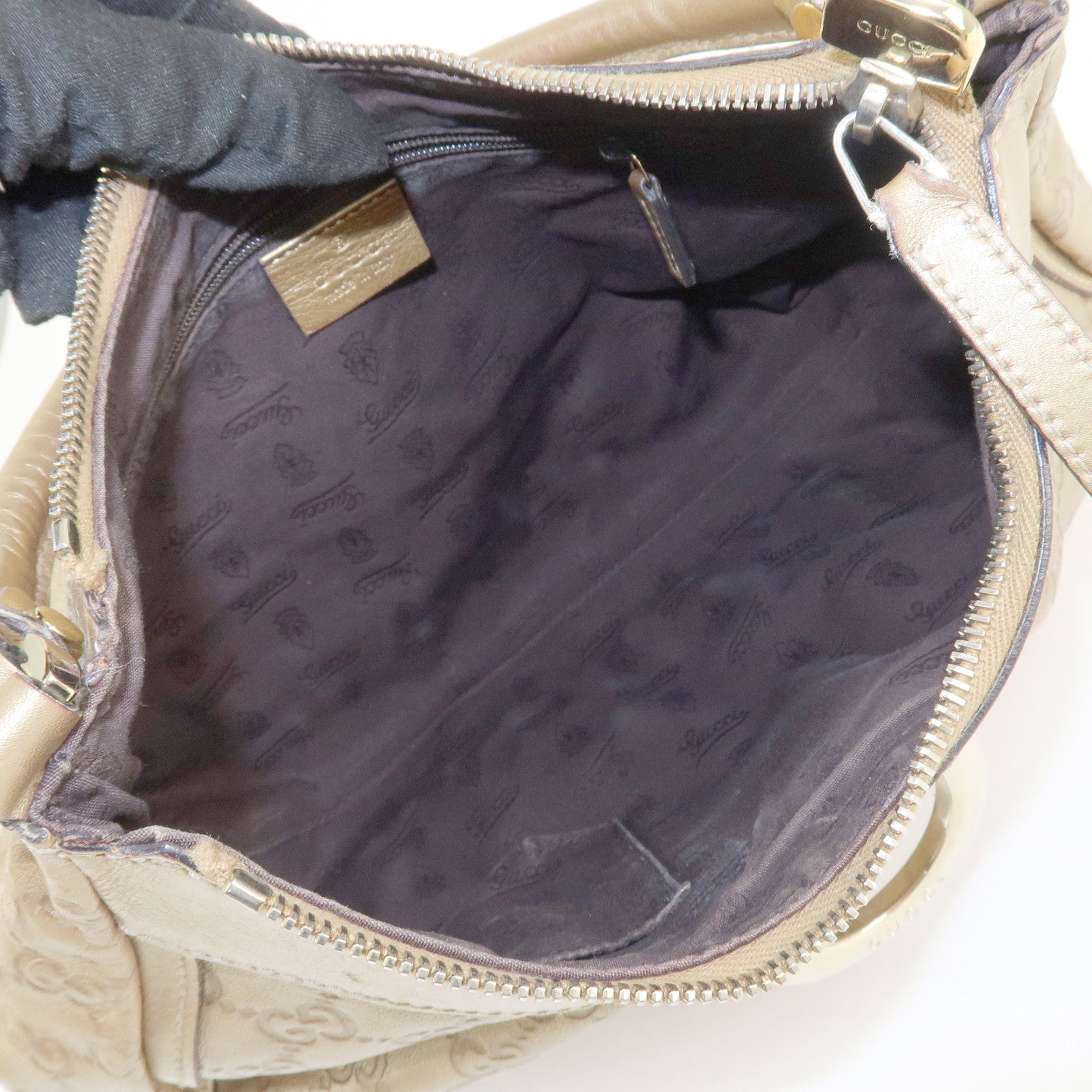 GUCCI Abbey Guccissima Leather Shoulder Bag Hand Bag Gold 190525 Used