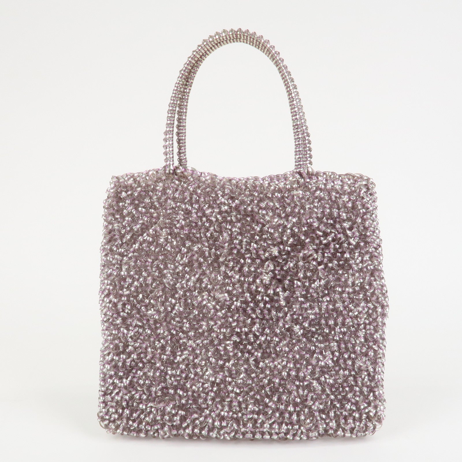 ANTEPRIMA PVC Wire Rhinestone Hand Bag Ribbon Pink