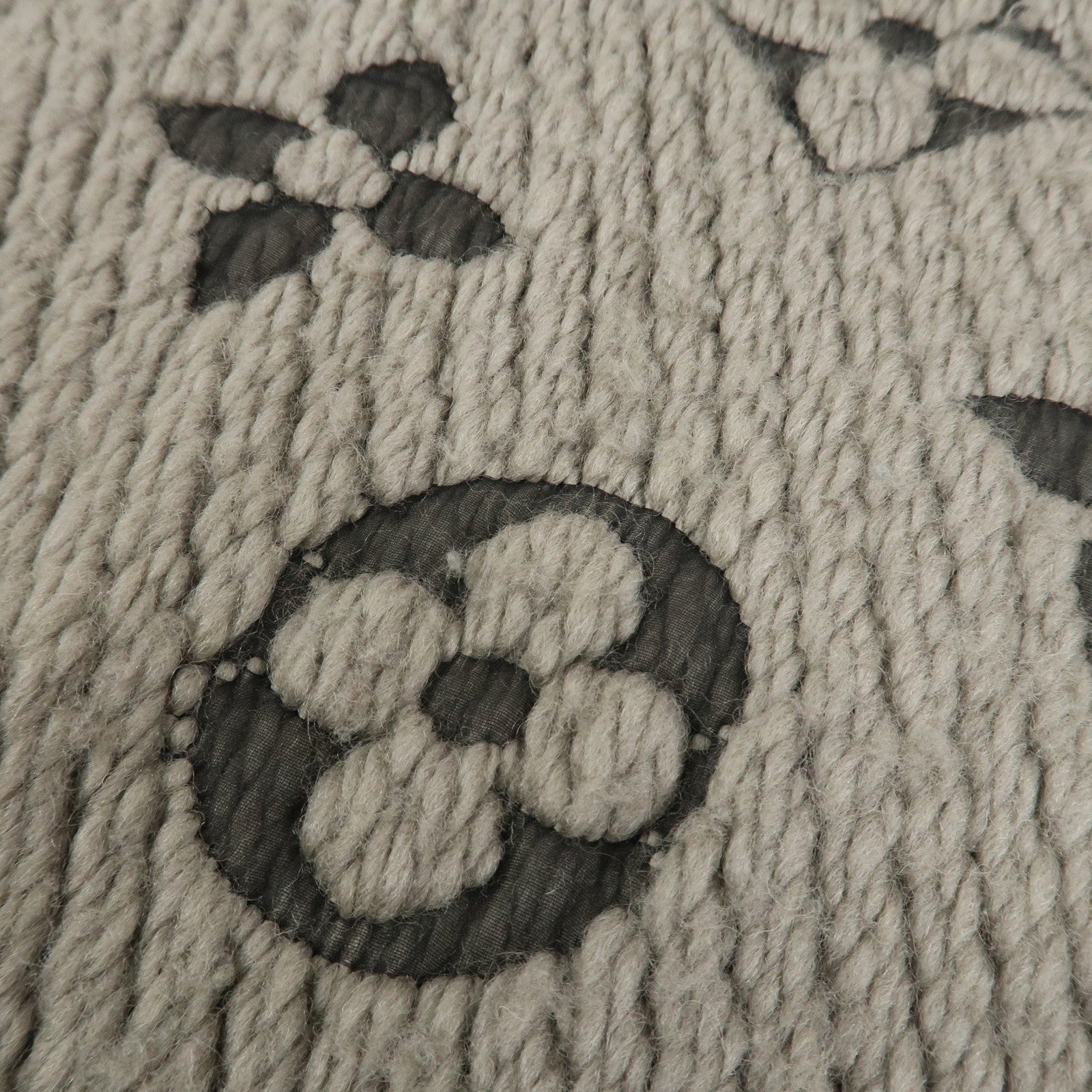 Louis Vuitton Monogram Escharp Logomania Wool Silk Scarf Gray