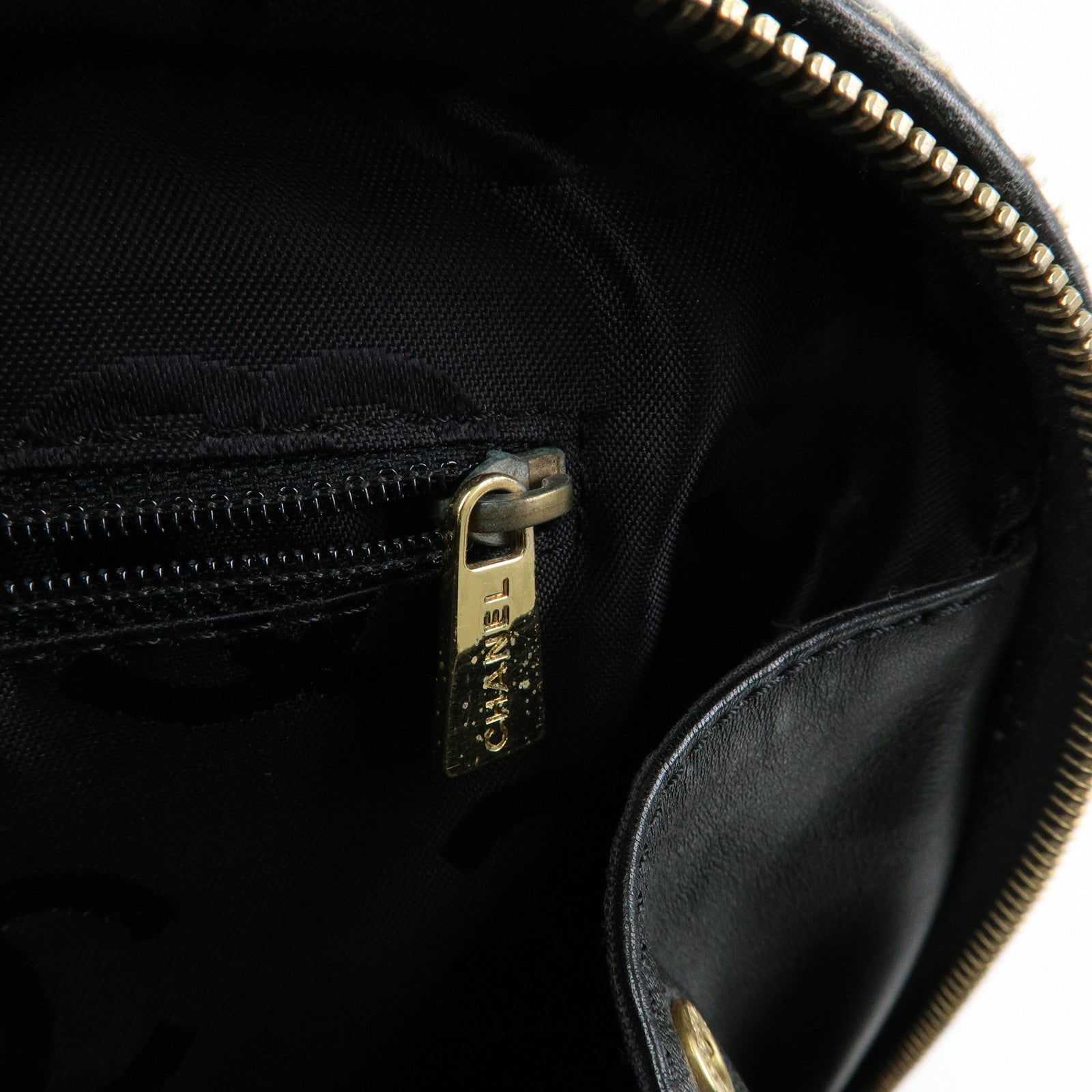 CHANEL Wild Stitch COCO Mark Calf Leather Boston Bag Black A18121