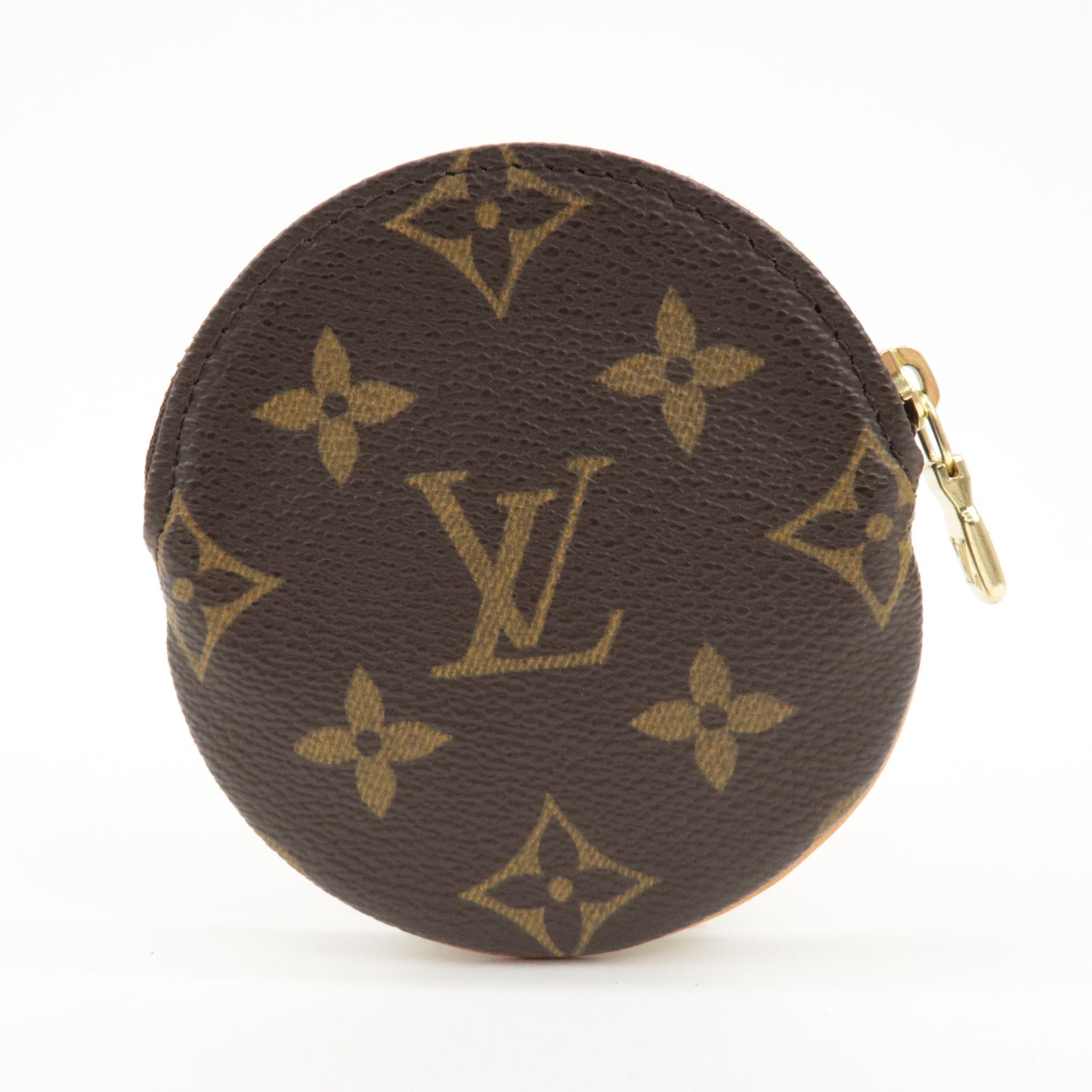 Louis Vuitton Monogram Porte Monnaie Rond Coin Case Brown M61926 Used
