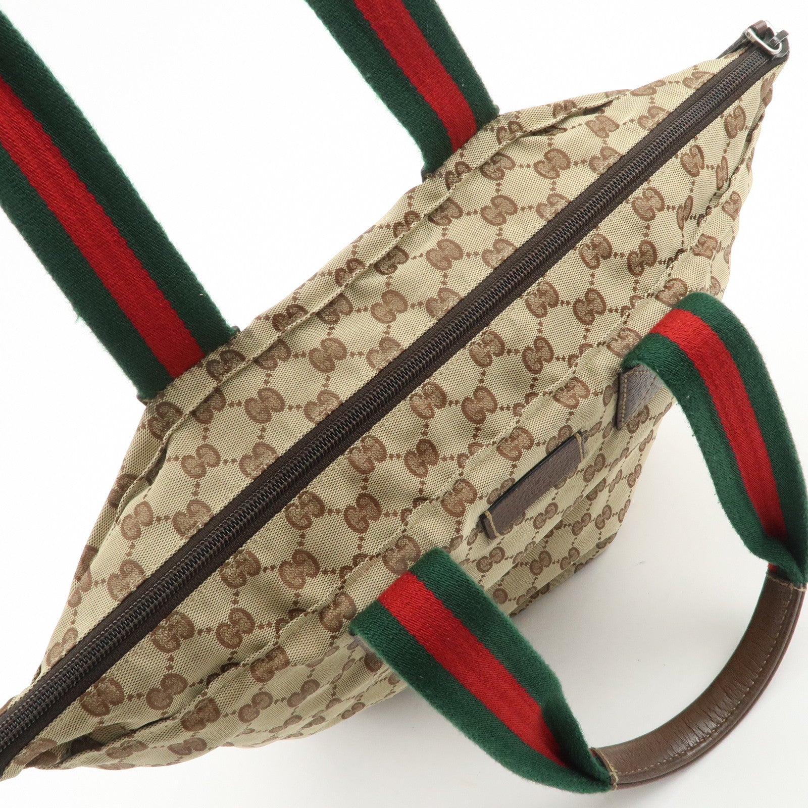 GUCCI Sherry GG Canvas Leather Tote Bag Shoulder Bag Brown 131231