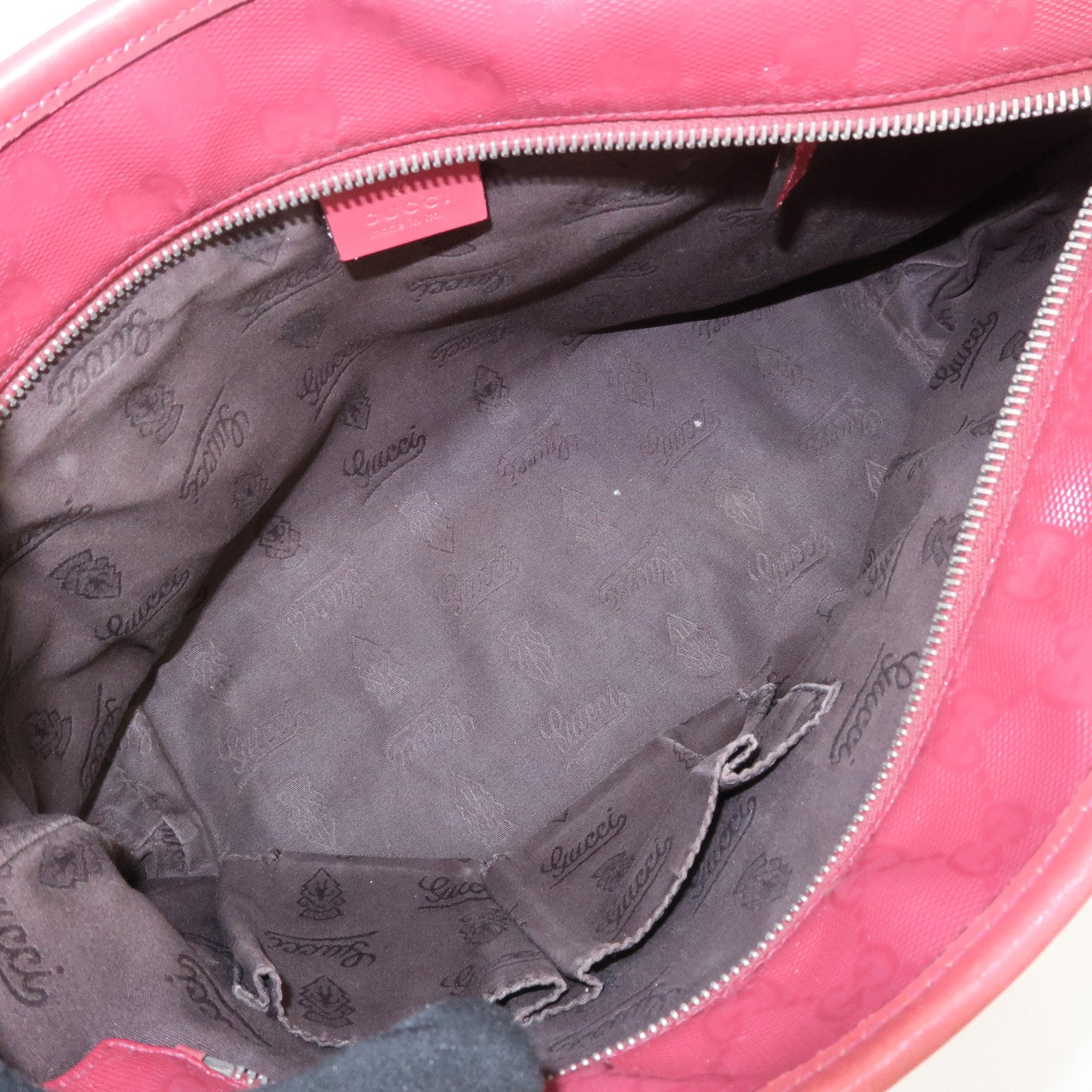 GUCCI Logo GG Imprime Leather Tote Bag Shoulder Bag Pink 211138