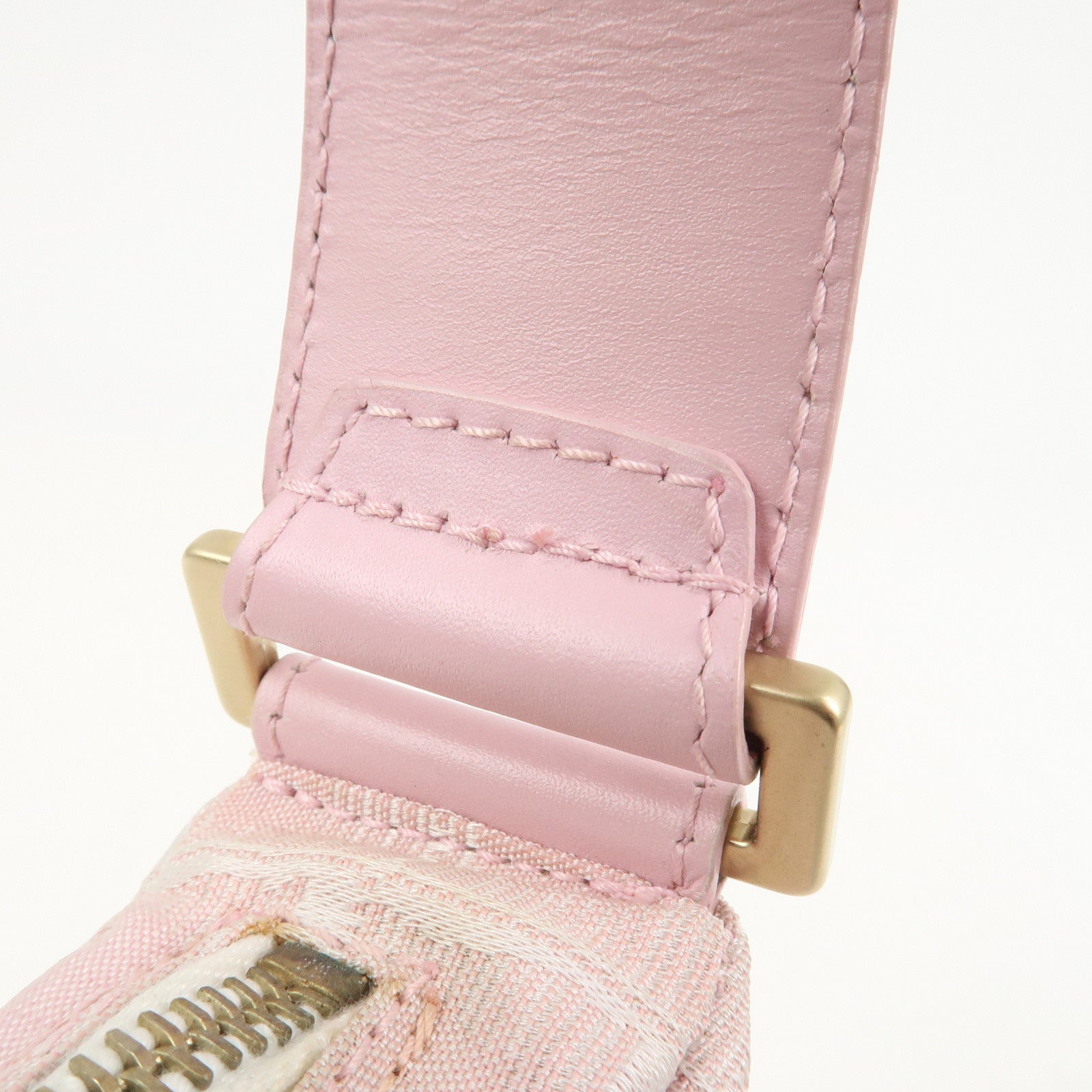 CHANEL New Travel Line Nylon Jacquard Leather Shoulder Bag Pink