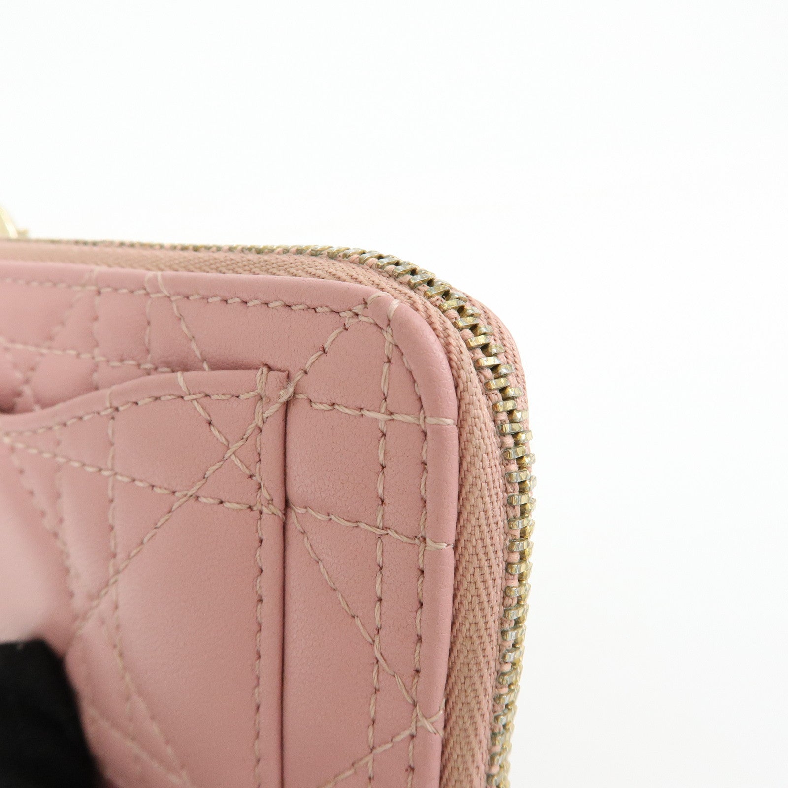 Christian Dior Lady Dior Cosmos Cannage Lambskin Card Case Pink