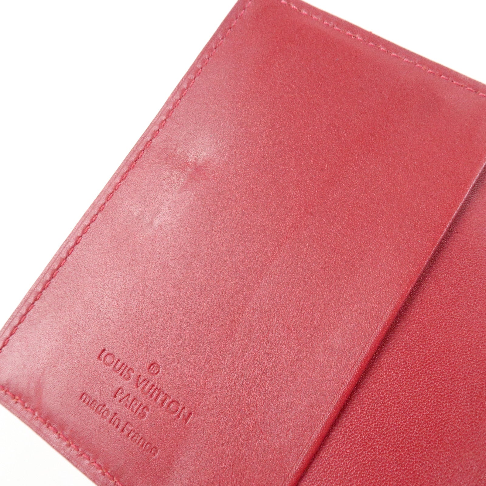 Louis Vuitton Monogram Vernis Agenda Mini Planner Cover Red R21021 Used
