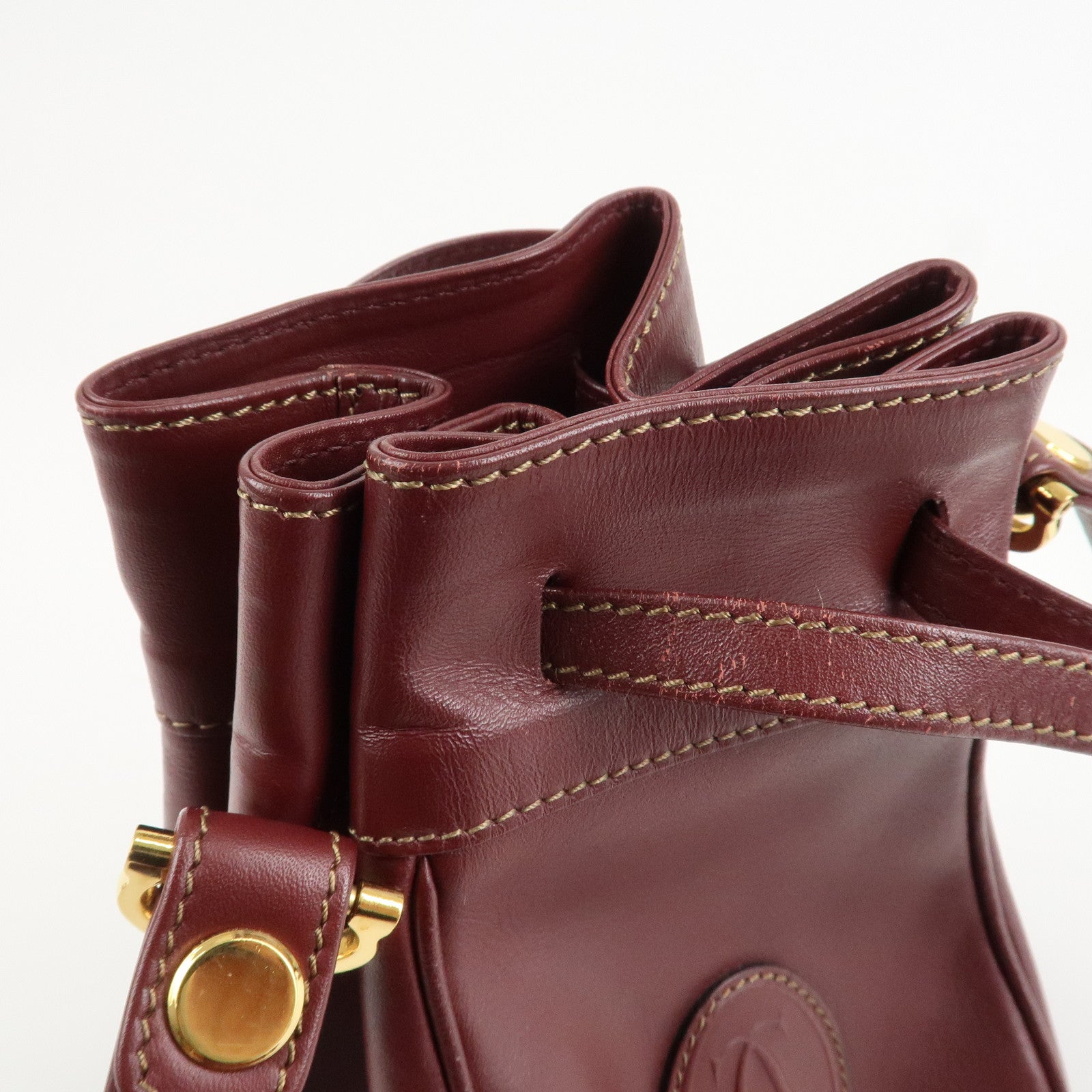 Cartier Must Line Calf Leather Shoulder Bag Bordeaux