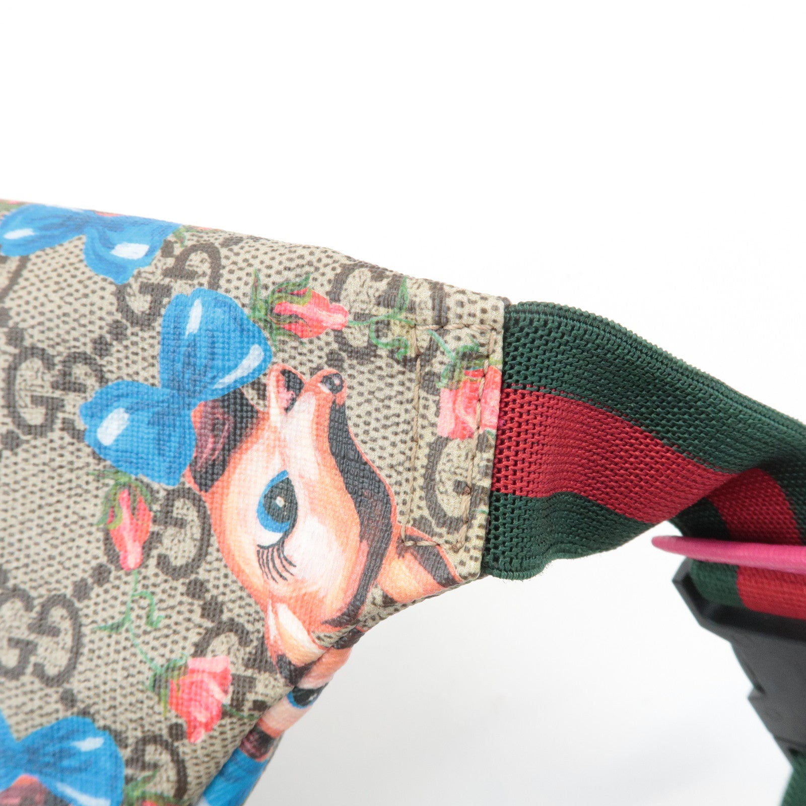GUCCI GG Supreme Childrens Bambi Floral Waist Bag Beige Pink 502095 Used