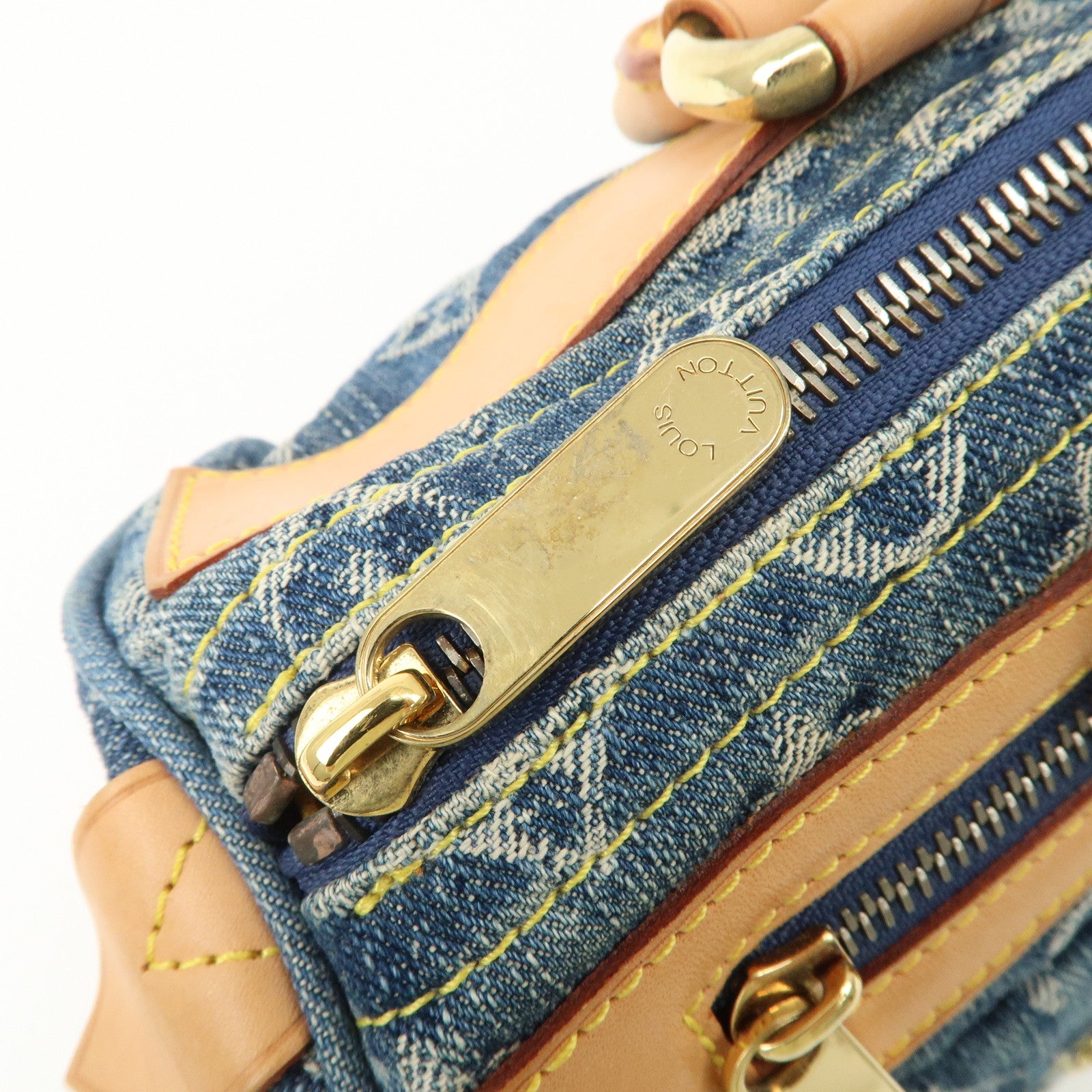 Louis Vuitton Monogram Denim Neo Speedy Boston Bag Blue M95019 Used