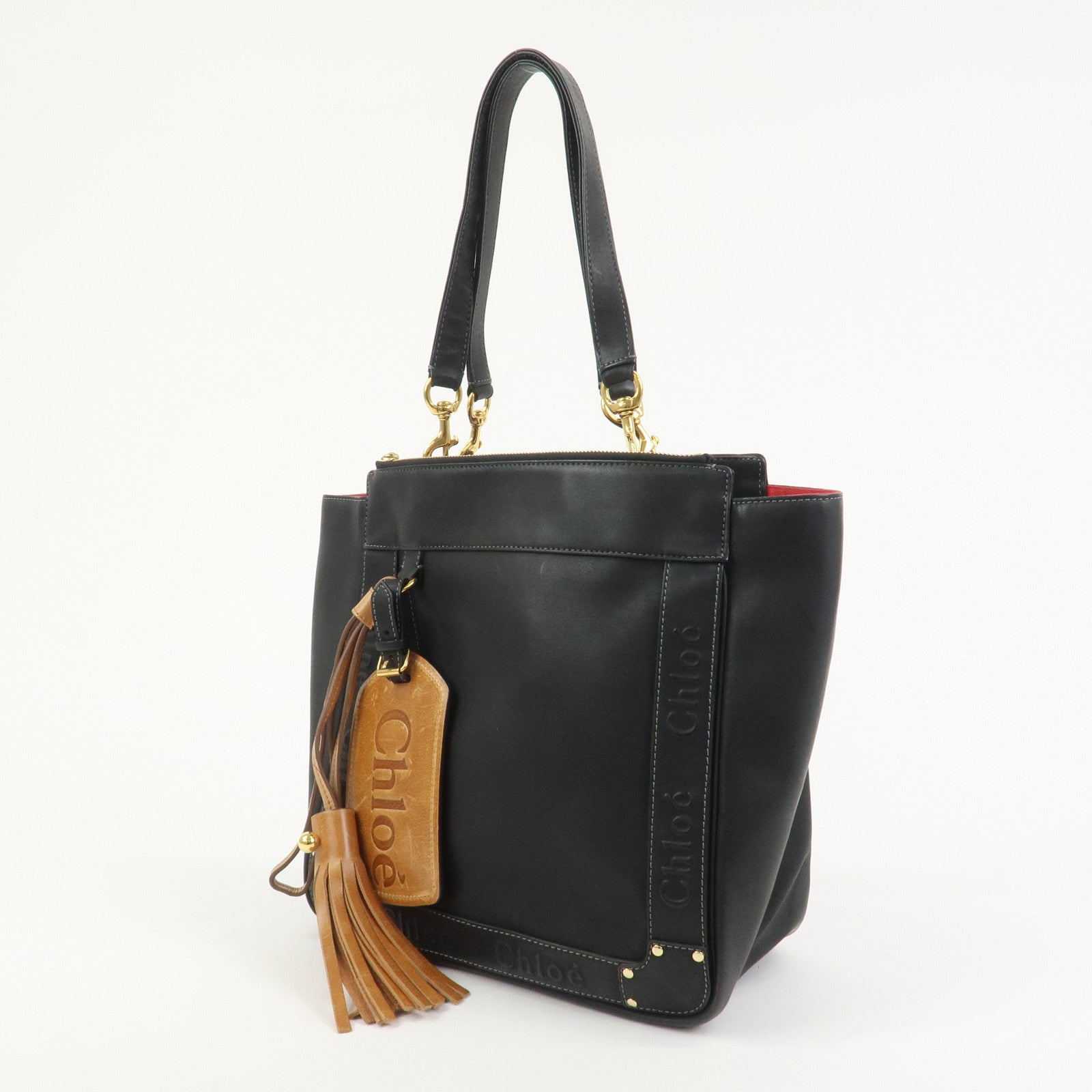 Chloe Eden Leather Tote Bag Shoulder Bag Hand Bag Black