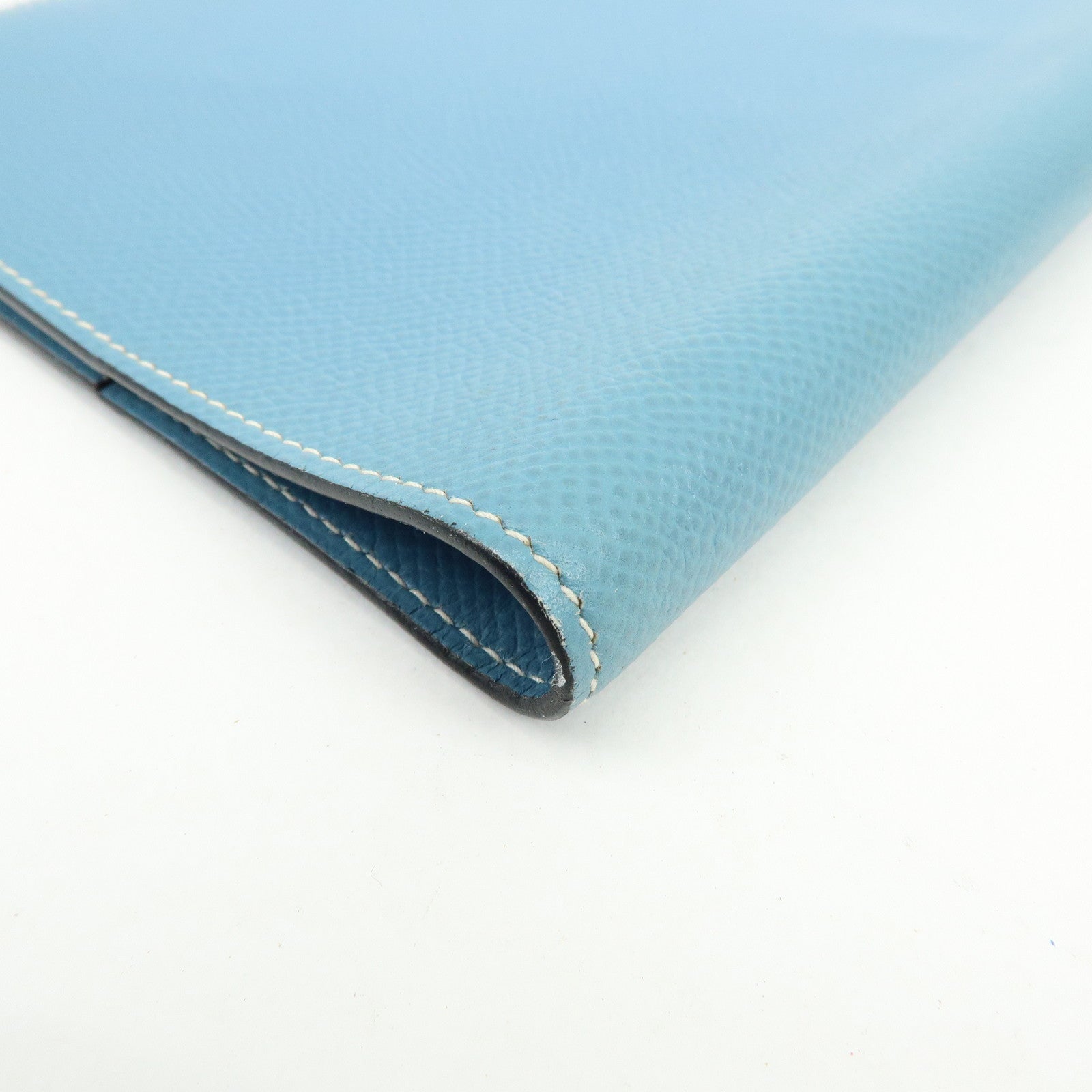 HERMES Globe Trotter Veau Epsom Planner Cover □H Stamped Blue Jean