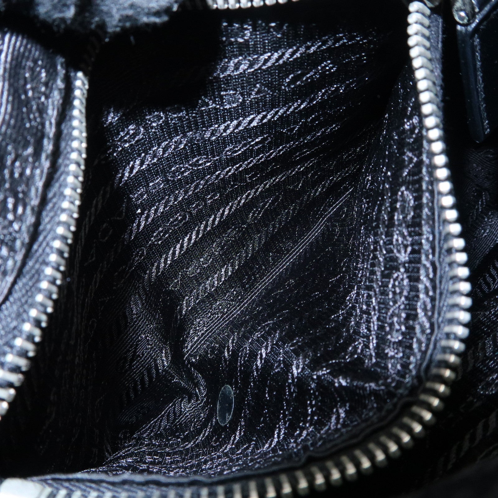 PRADA Triangle Logo Nylon Leather Shoulder Bag Hand Bag Black BR3121 Used