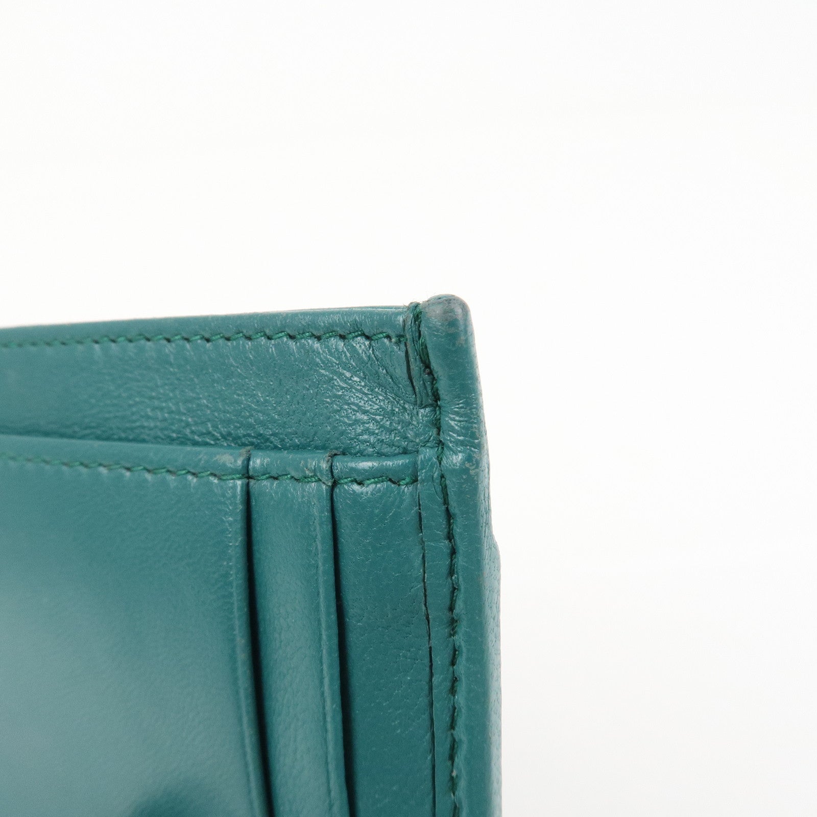 MIU MIU Matelasse Leather Card Case Card Holder Green 5MC076