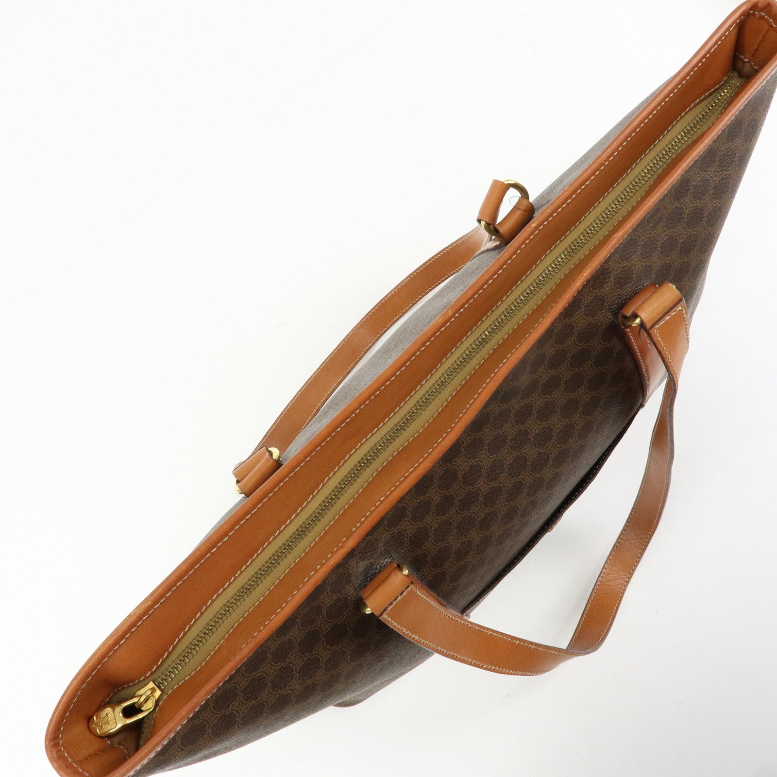 CELINE Macadam PVC Leather Tote Bag Shoulder Bag Brown