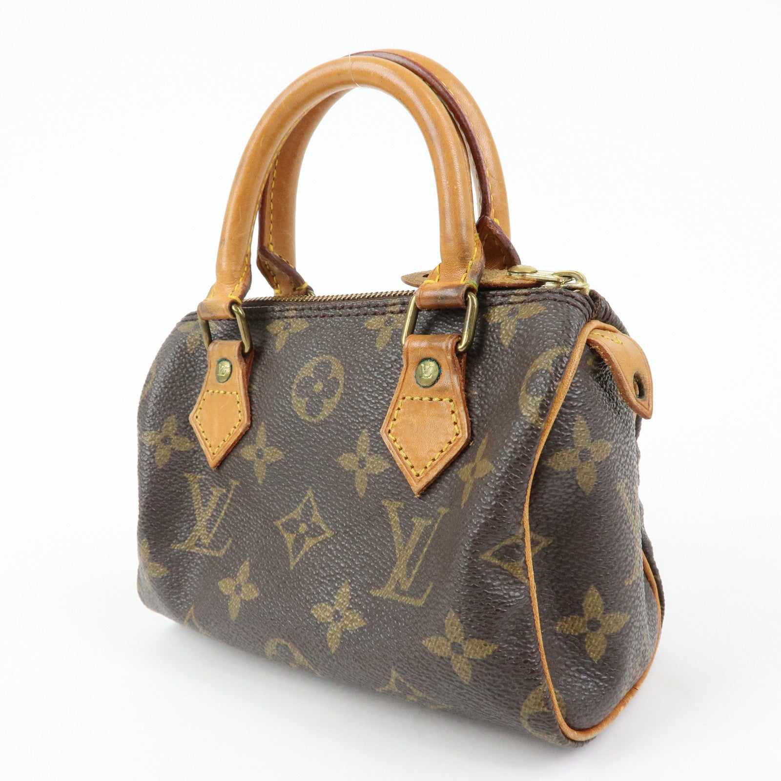 Louis Vuitton Monogram Mini Speedy & Strap Hand Bag Brown M41534