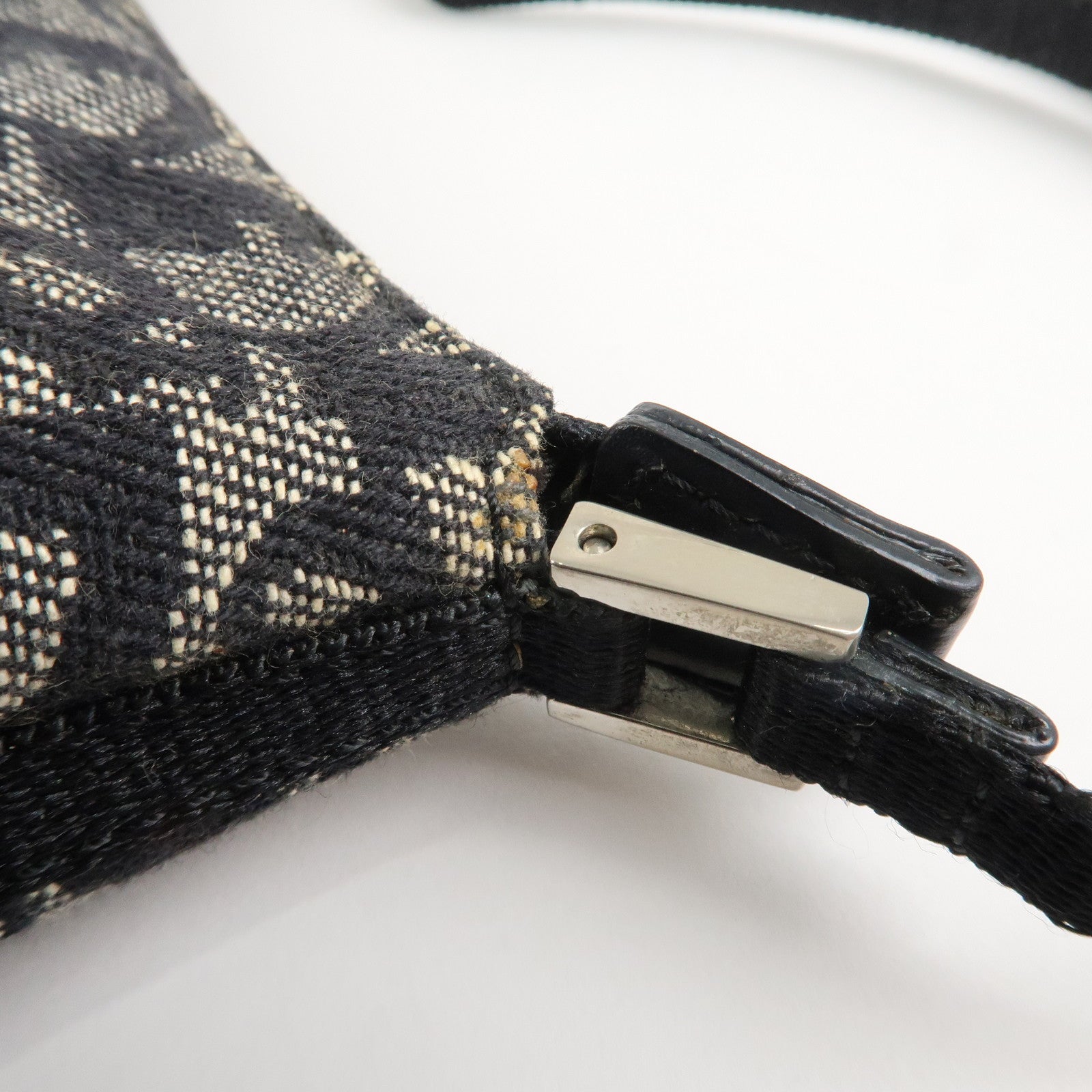 Christian Dior Trotter Canvas Leather Shoulder Bag Hand Bag Black Used