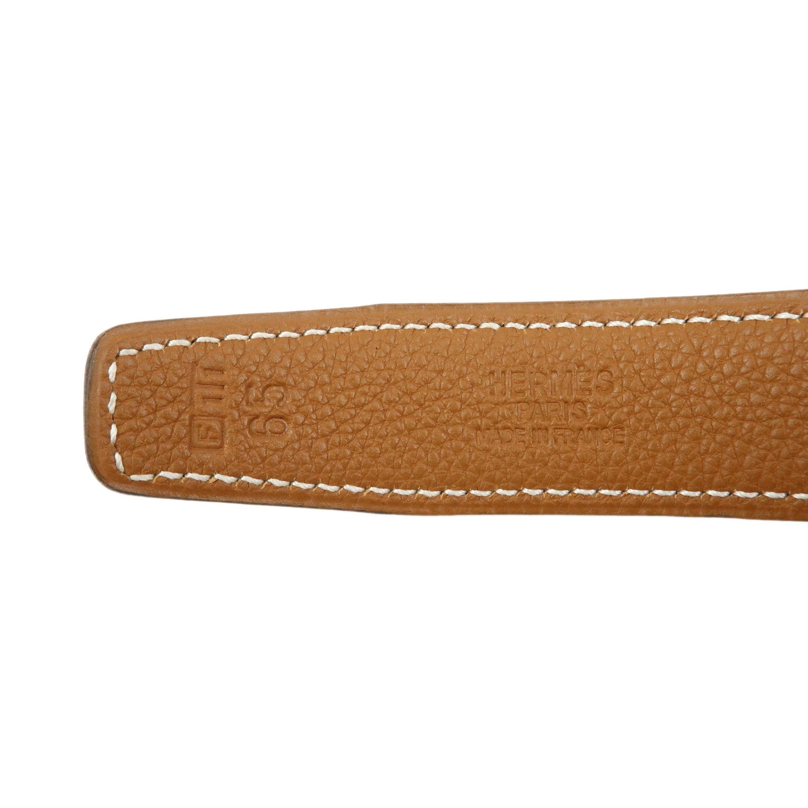 HERMES H Buckle □F Stamped Reversible Constance Belt 65 Black Brown