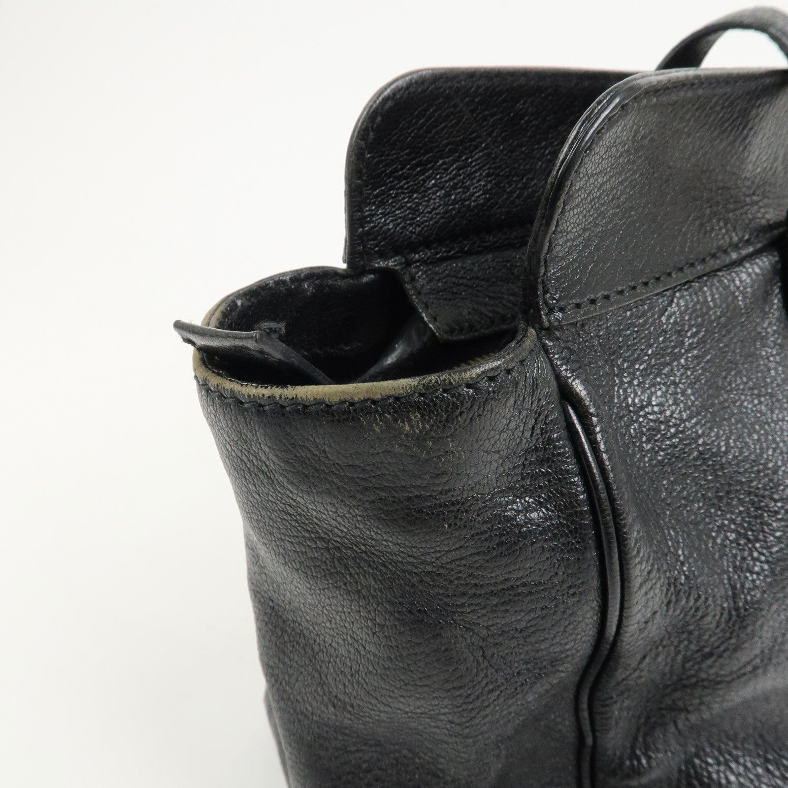 GUCCI Interlocking G Leather Blondie Studs Hand Bag Black 121551