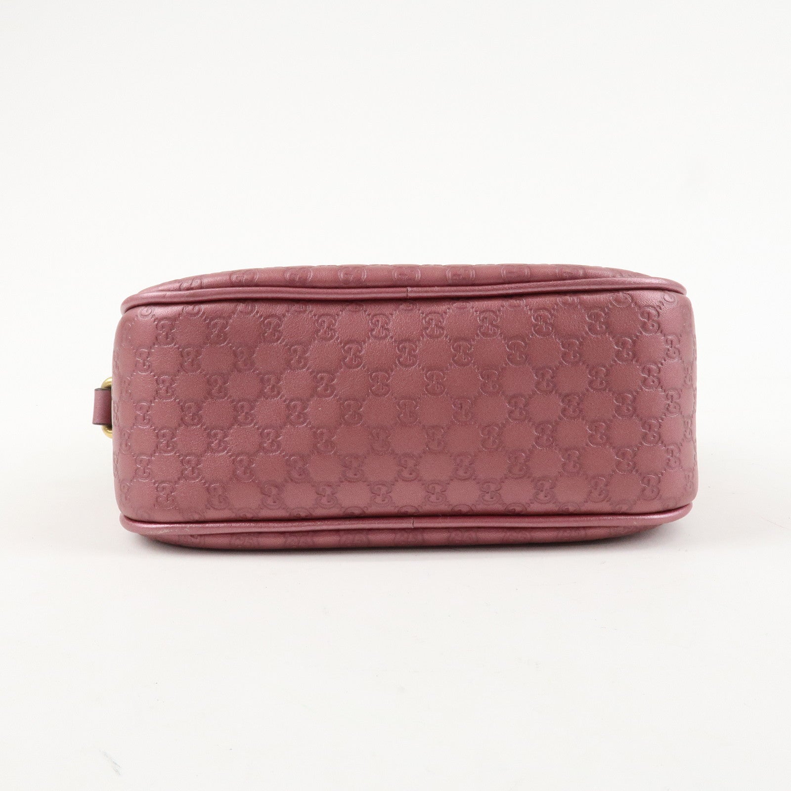 GUCCI Micro Guccissima Leather Shoulder Bag Metallic Pink 309538 Used