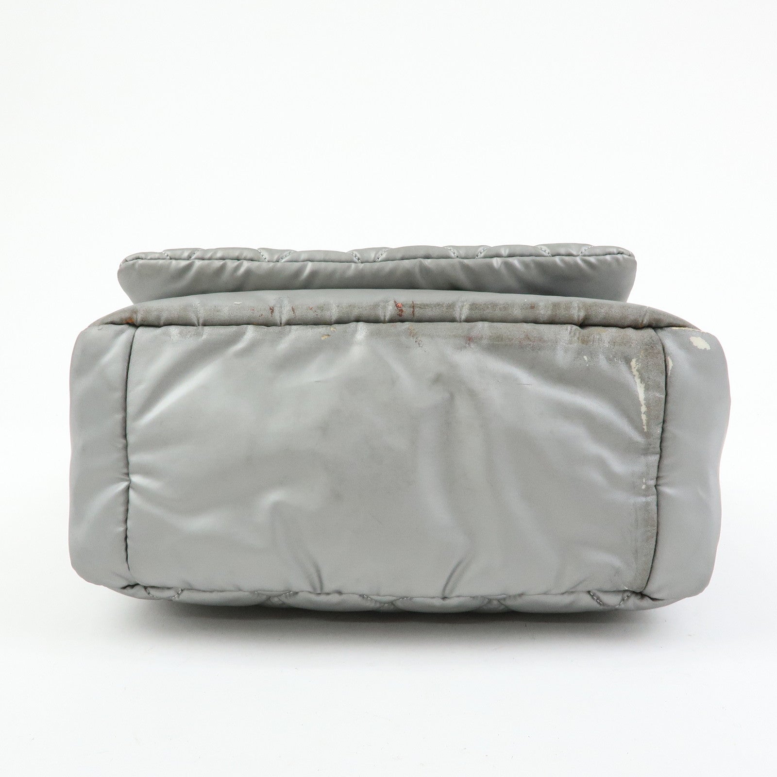 CHANEL Sports Matelasse PVC Coated Canvas Shoulder Bag Silver