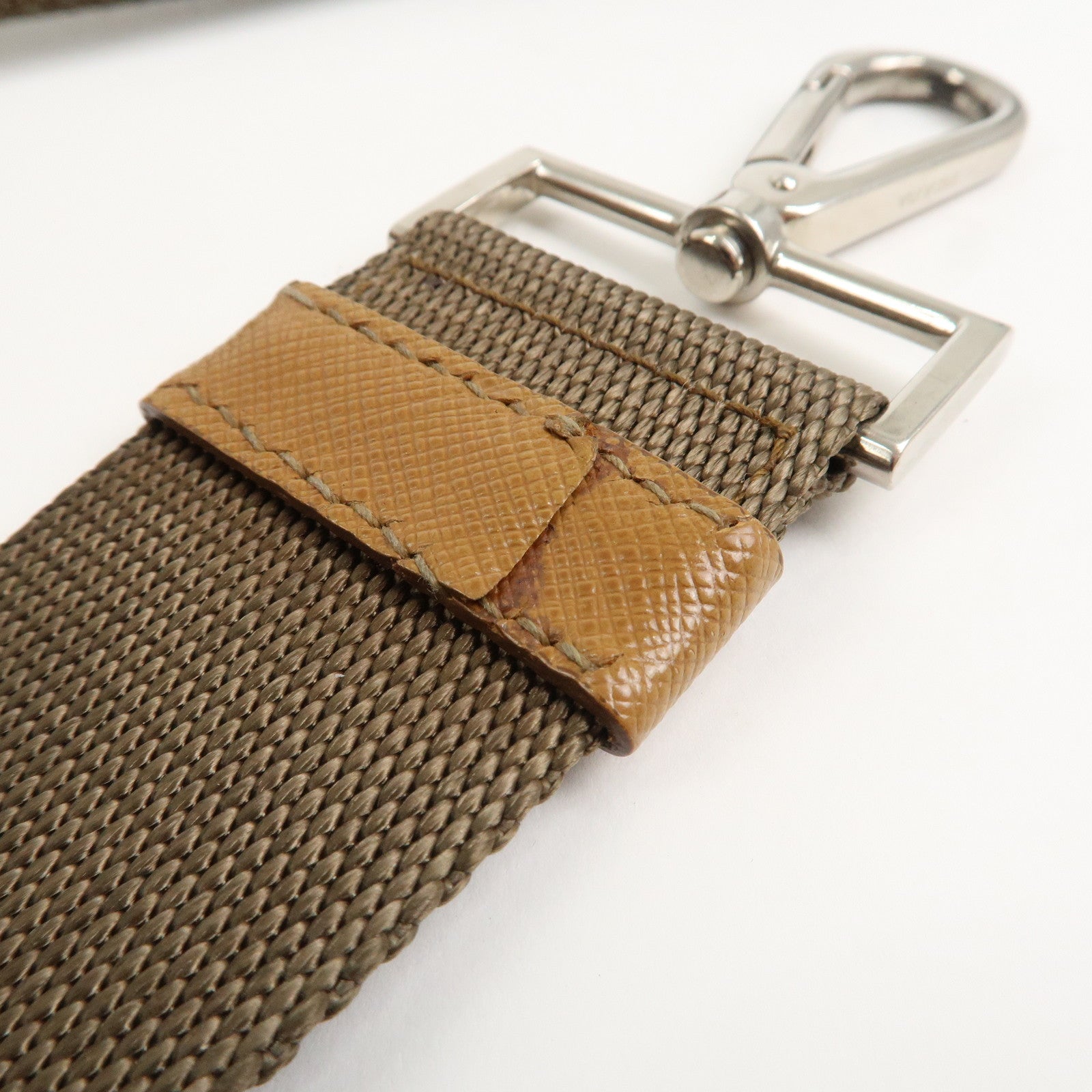 PRADA Triangle Logo Leather 2Way Bag Shoulder Bag Brown