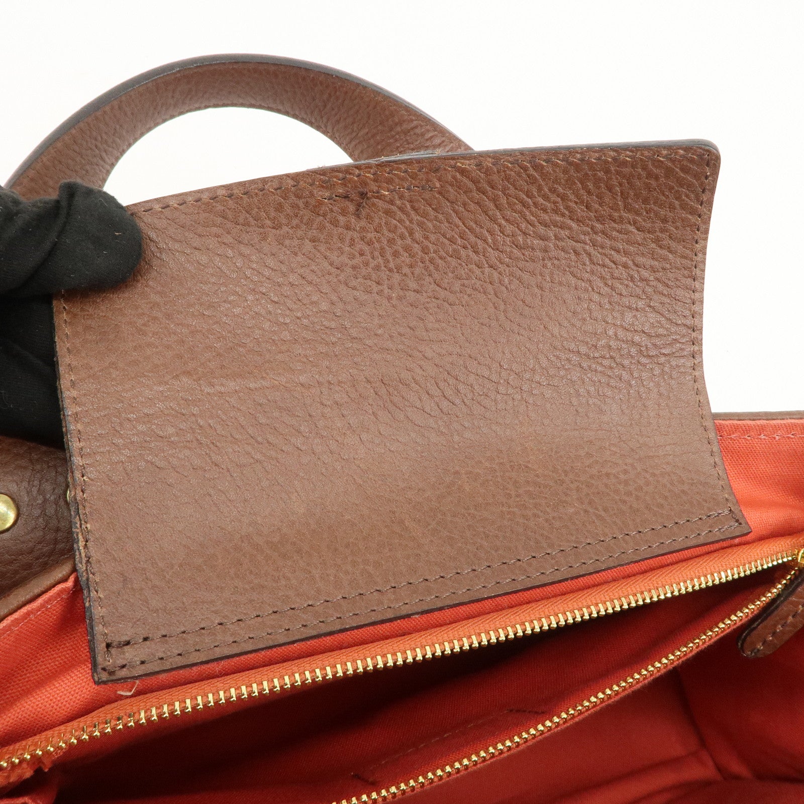 Chloe Knitted Leather Hand Bag Tote Bag Red Brown