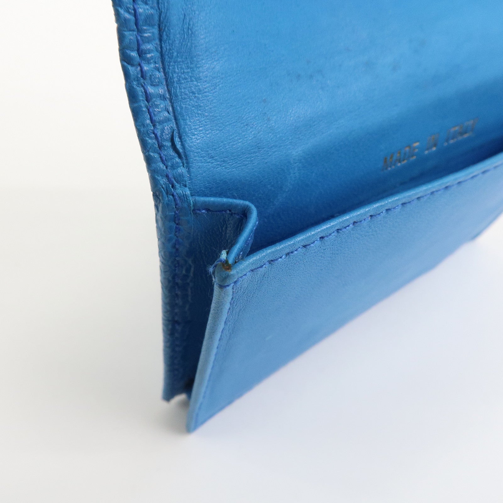 CHANEL COCO Mark Caviarskin Card Case Card Holder Blue