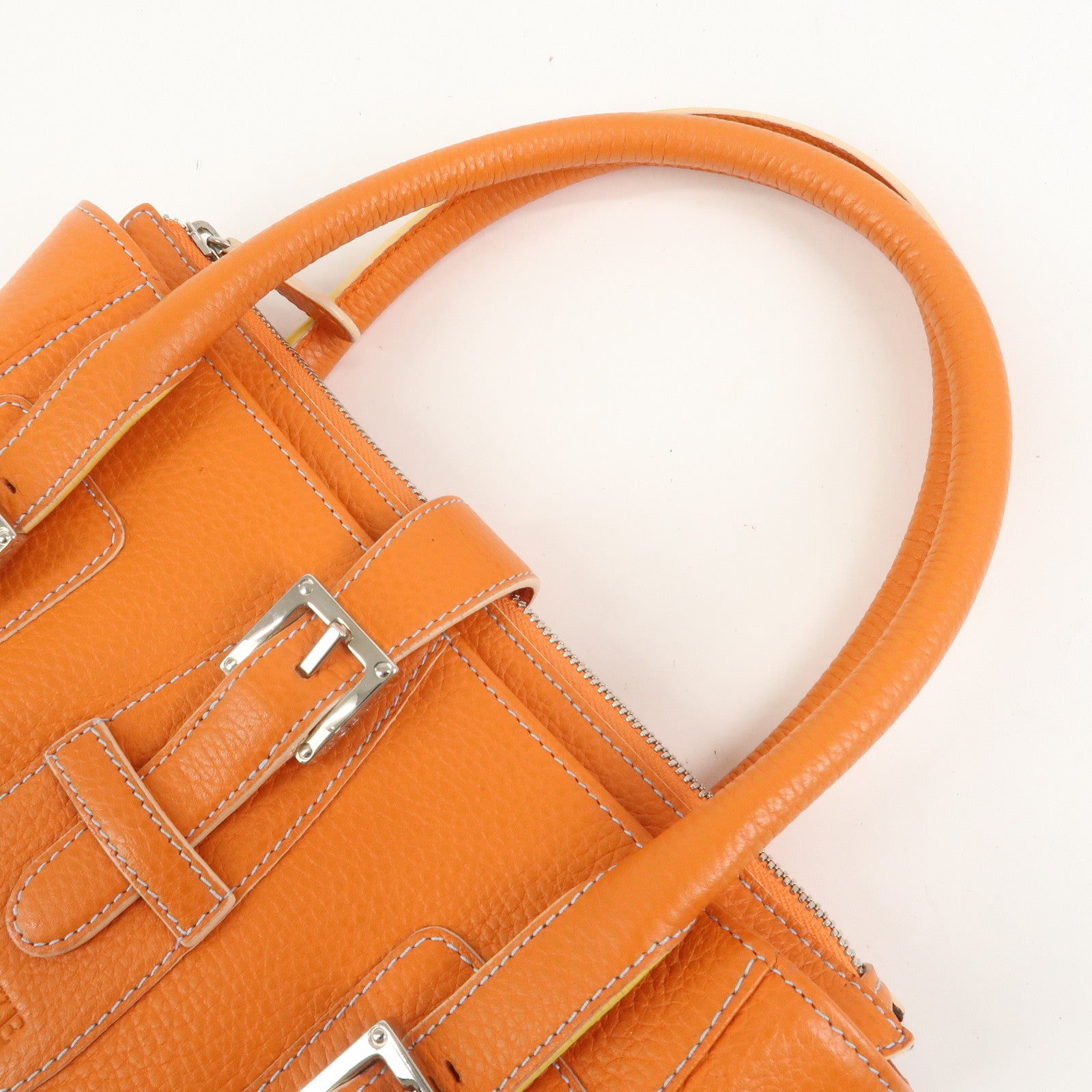LOEWE Senda Leather Hand Bag Orange