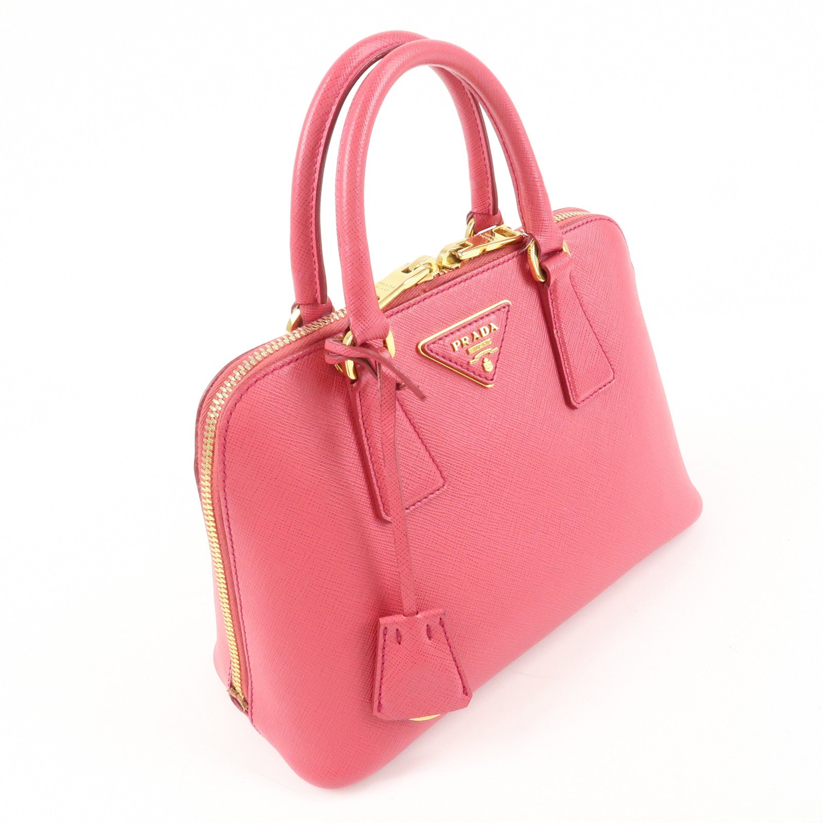 PRADA Promenade Small Saffiano Leather 2Way Bag Hand Bag Pink BL0838 Used