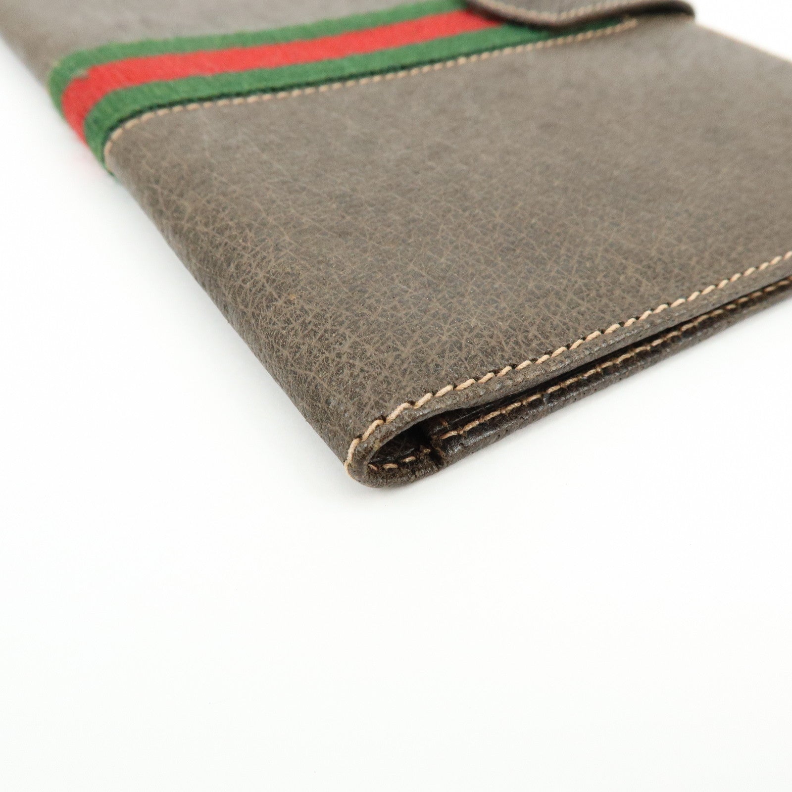 GUCCI Sherry Leather Agenda Cover Planner Cover Passport Case Brown