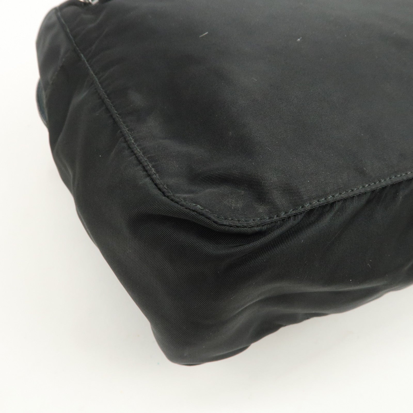 PRADA Triangle Logo Nylon Tote Bag Shoulder Bag Hand Bag Black
